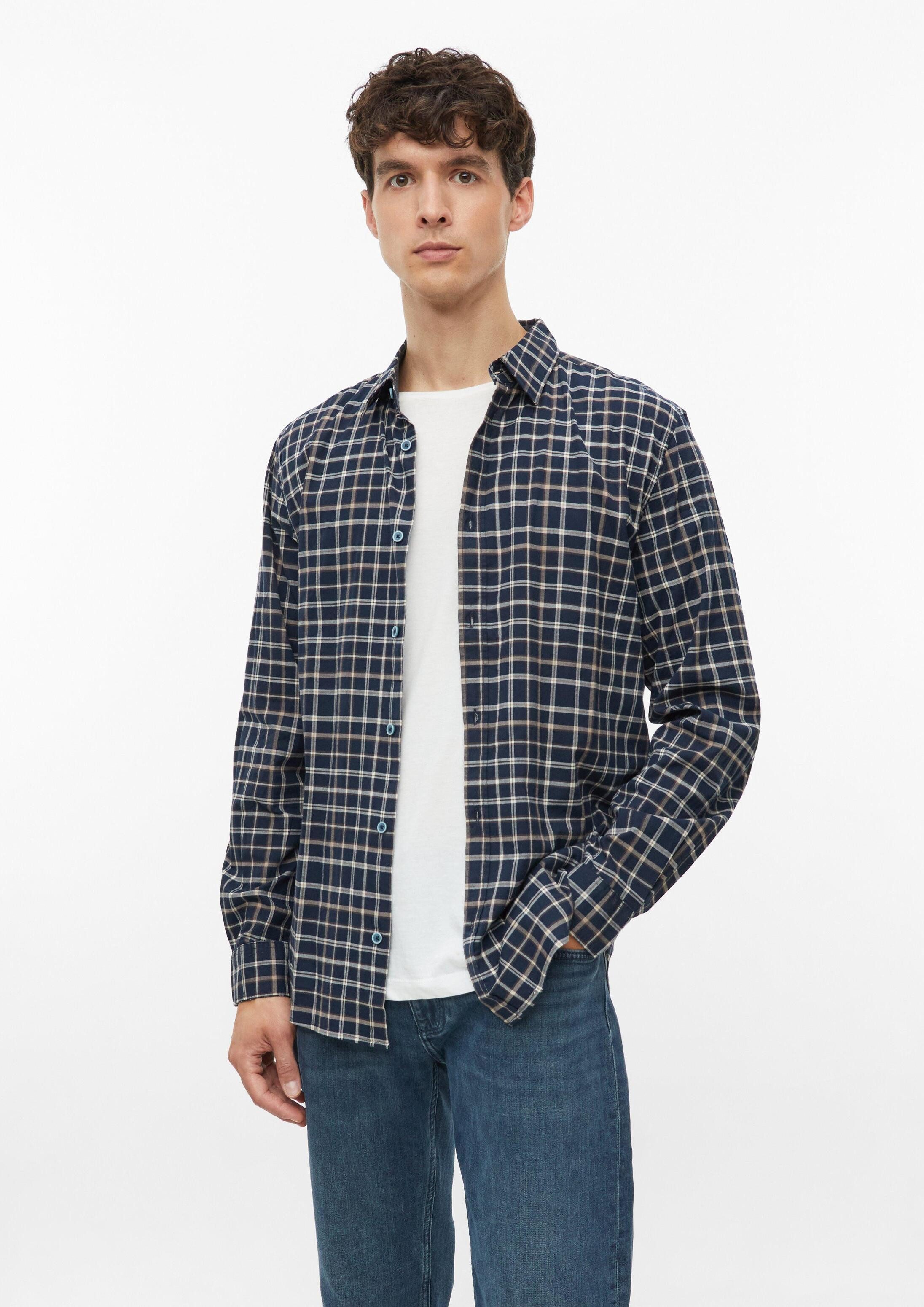 s.Oliver Langarmhemd Hemd Slim Fit: Softes Karo-Hemd aus Baumwollstretch
