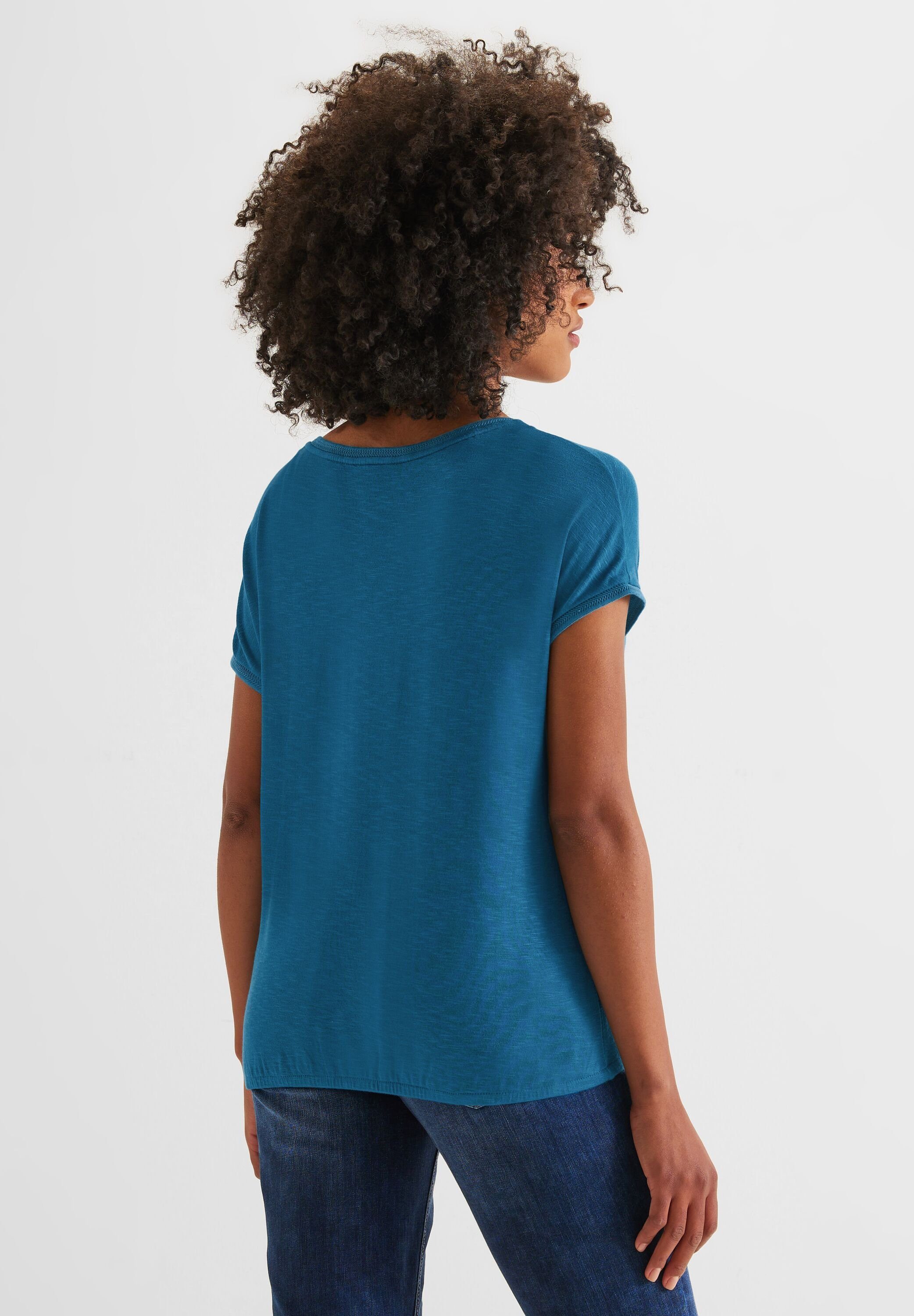 T-Shirt deep ONE Unifarbe blue in STREET