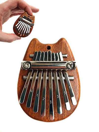 Leuchtklang Spielzeug-Musikinstrument Mini Kalimba 8 Töne Daumenklavier Thumb Piano C-Dur Holz Anhänger