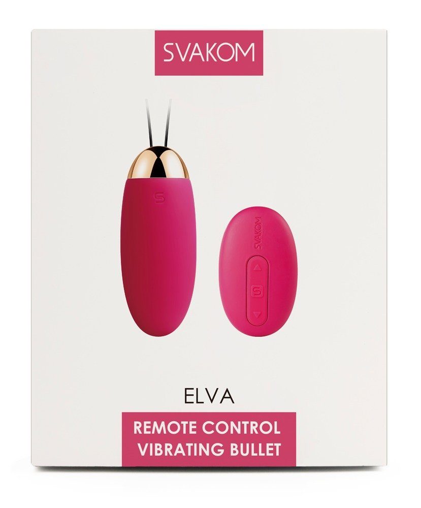 Svakom Vibro-Ei Elva, 5 Vibrationsmodi in 5 Intensitäten, wasserdicht, wiederaufladbar Plum Red