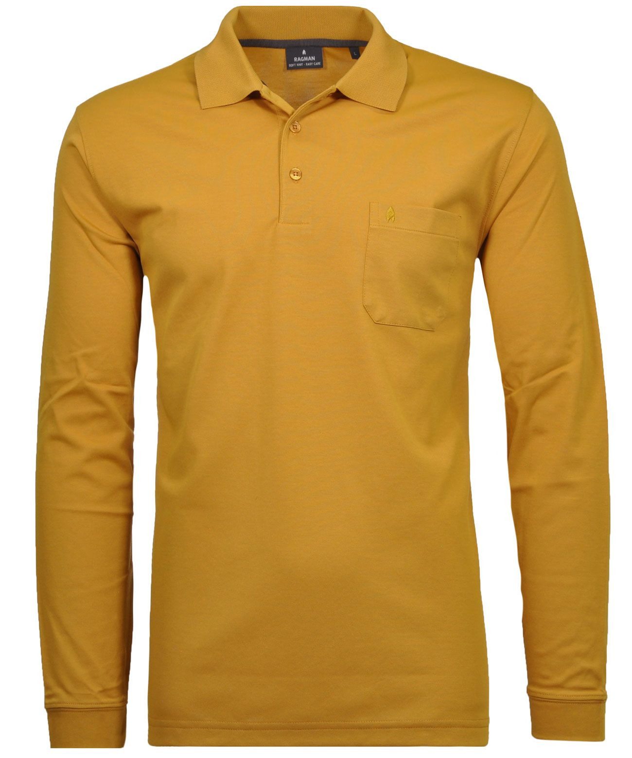 RAGMAN Langarm-Poloshirt