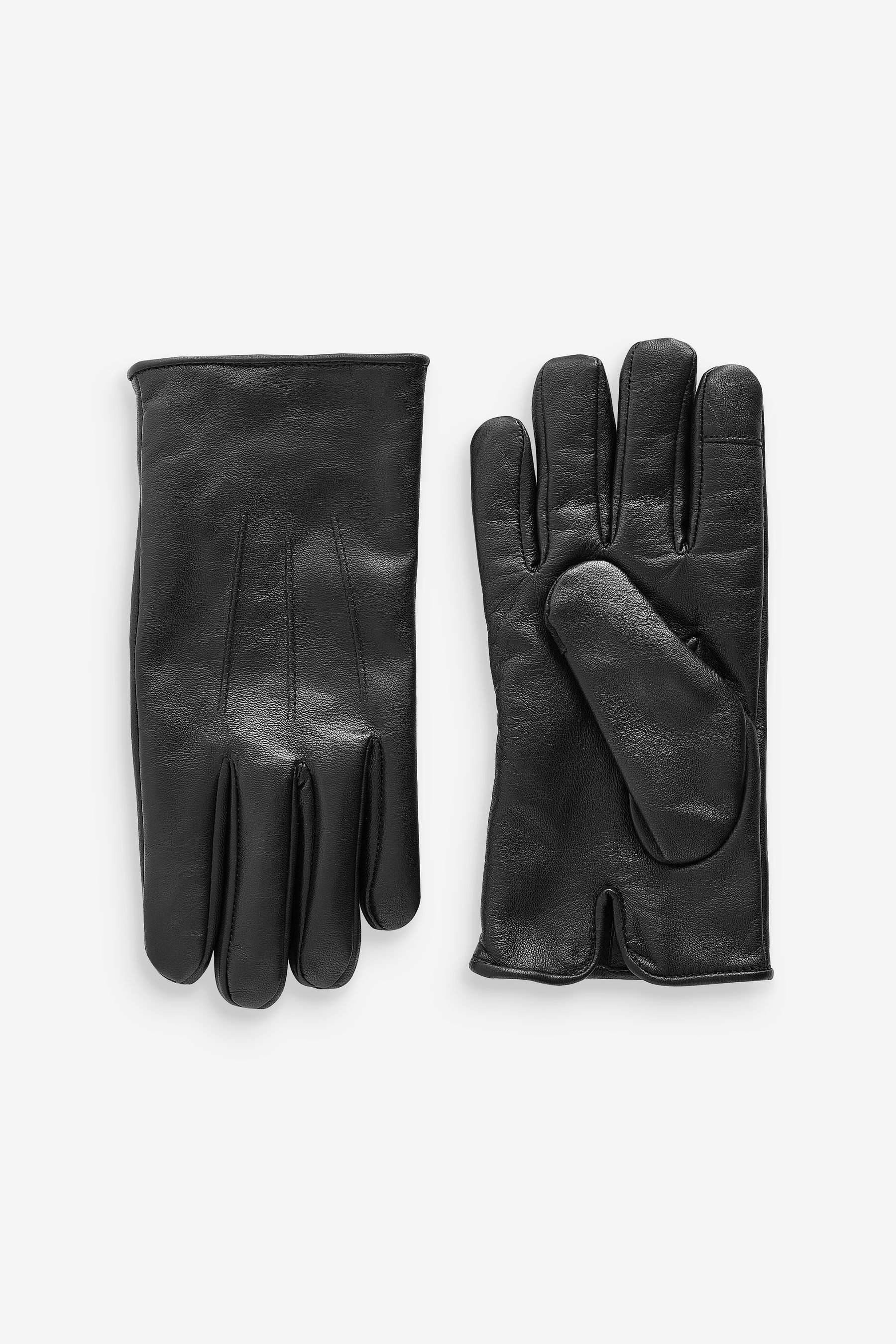 Next Laufhandschuhe Lederhandschuhe mit Fleece-Futter (1-St) günstig online kaufen