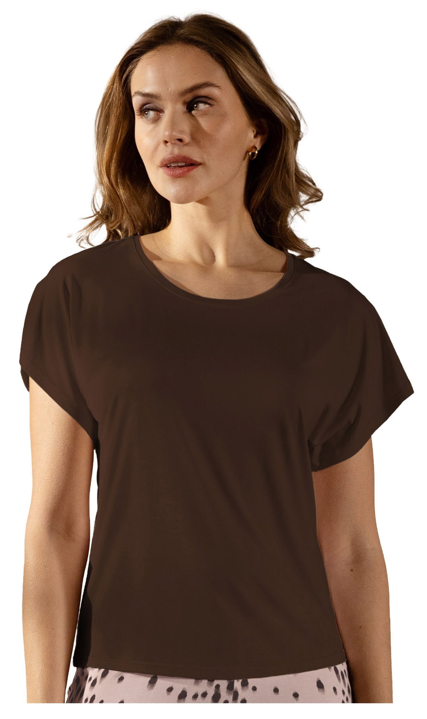 Nina Von C. Pyjamaoberteil Damen Pyjamashirt mit kurzem Arm (1-tlg) Modal