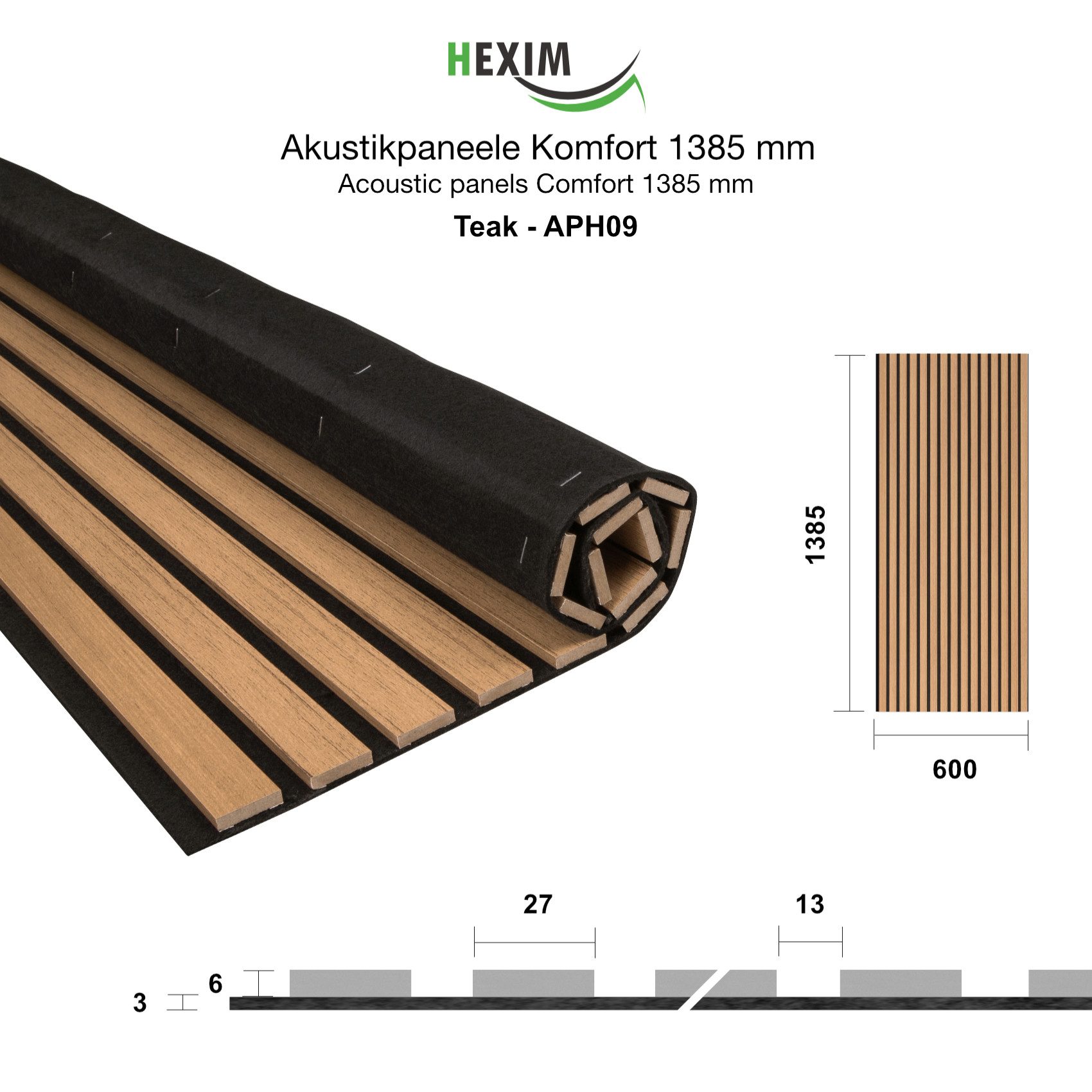 Hexim Wanddekoobjekt APH09 (Akustikpaneele 138,5x60cm - günstig online kaufen