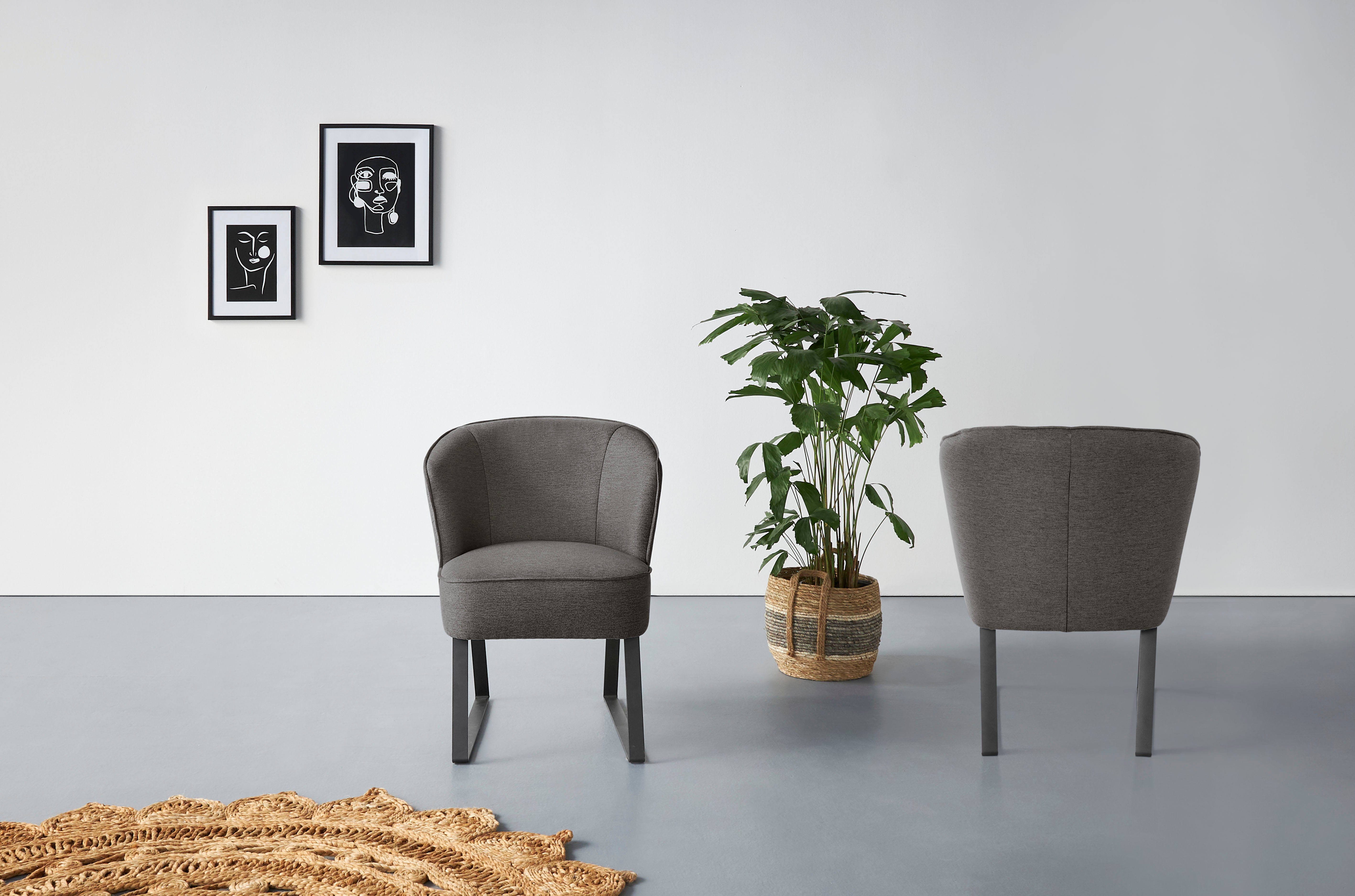 exxpo - sofa fashion Sessel Qualitäten, Americano, Stck. und Keder in 1 mit verschiedenen Bezug Metallfüßen
