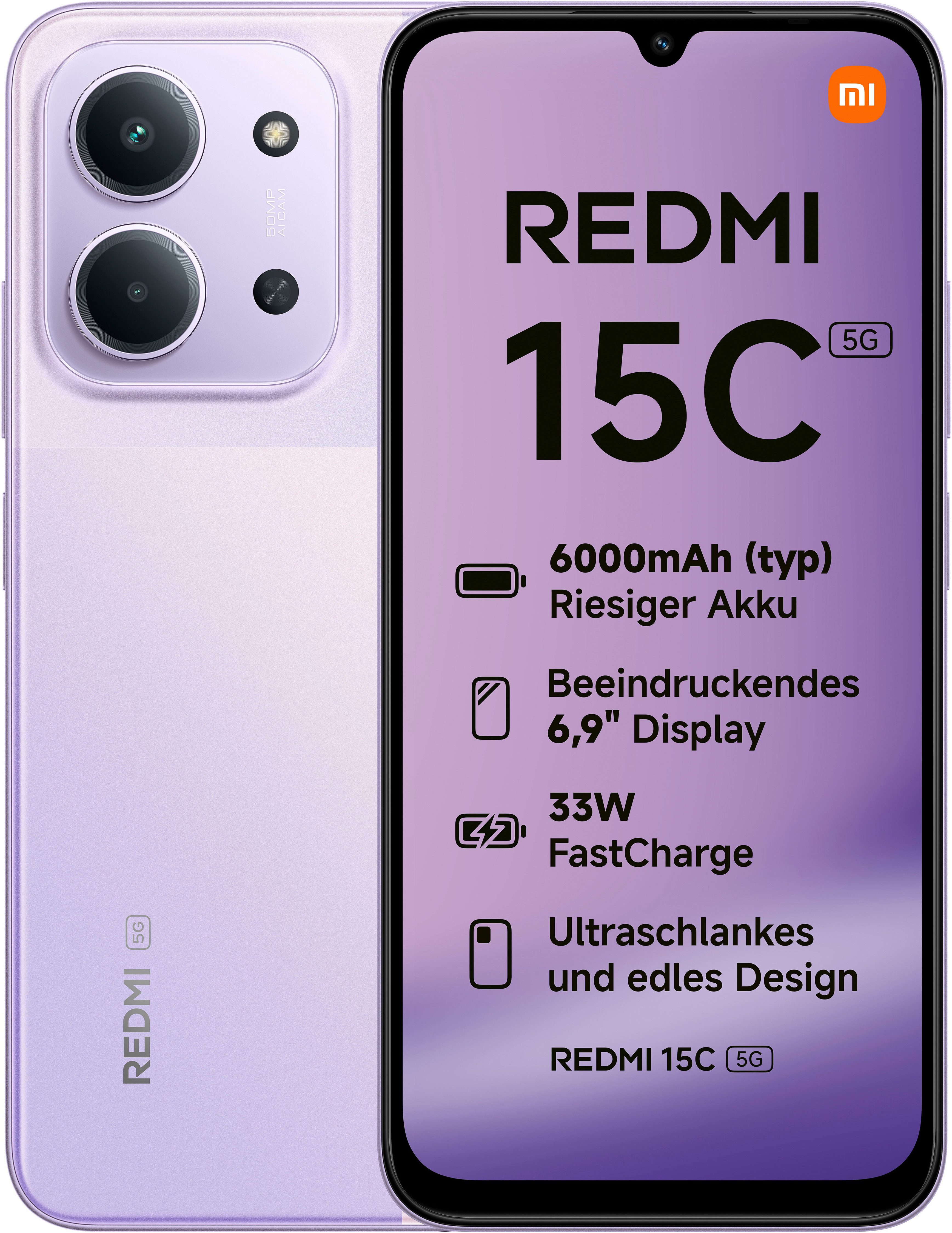 Xiaomi Redmi 15C 5G 4+128GB Smartphone (17,52 cm/6,9 Zoll, 128 GB Speicherplatz, 50 MP Kamera)