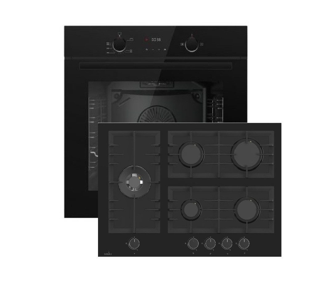 Gasline Gasherd-Set Gasline Einbauherdset GB850-FIB+Gaskochfeld 70cm GAG70GLG Glaskeramik