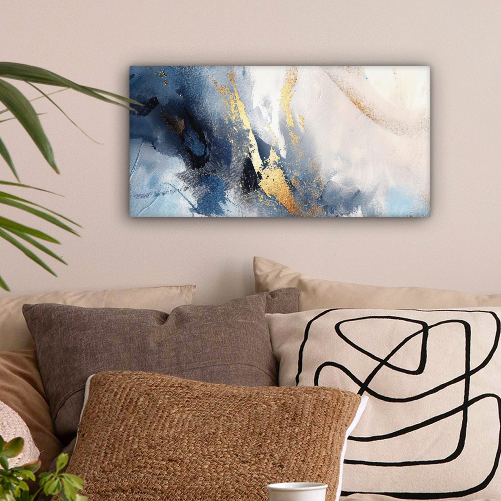 OneMillionCanvasses® Leinwandbild Panorama Blau - Modern günstig online kaufen