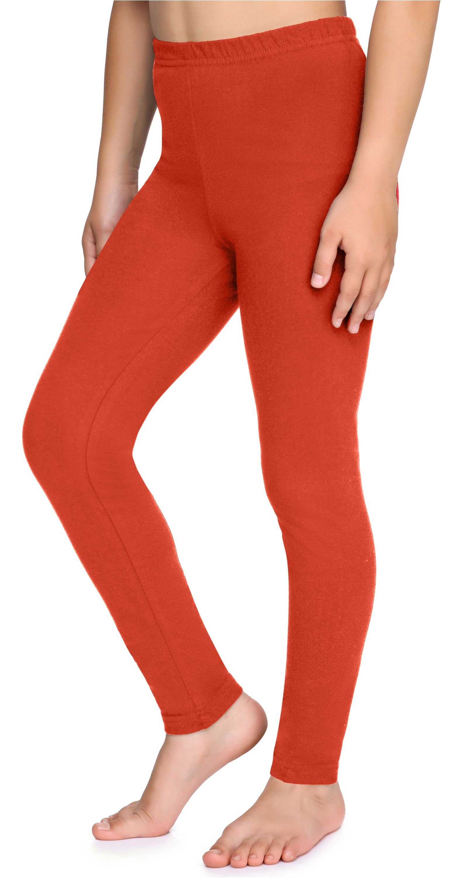 aus Style Bund (1-tlg) MS10-225 Baumwolle Orange elastischer Leggings Lange Merry Mädchen Leggings