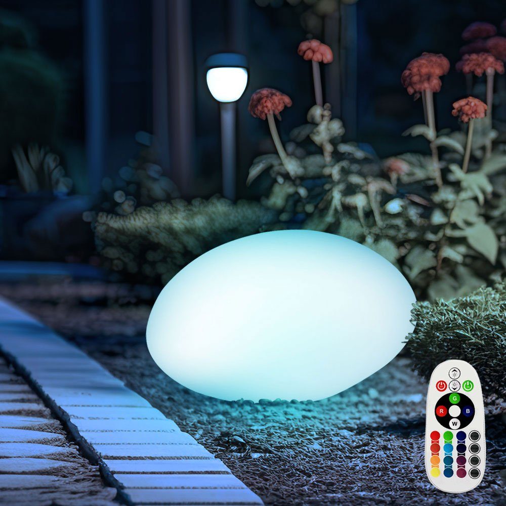 V-TAC Gartenleuchte, LED-Leuchtmittel fest verbaut, Farbwechsel, RGB LED Außen Leuchte Stein Optik FERNBEDIENUNG Garten Hof