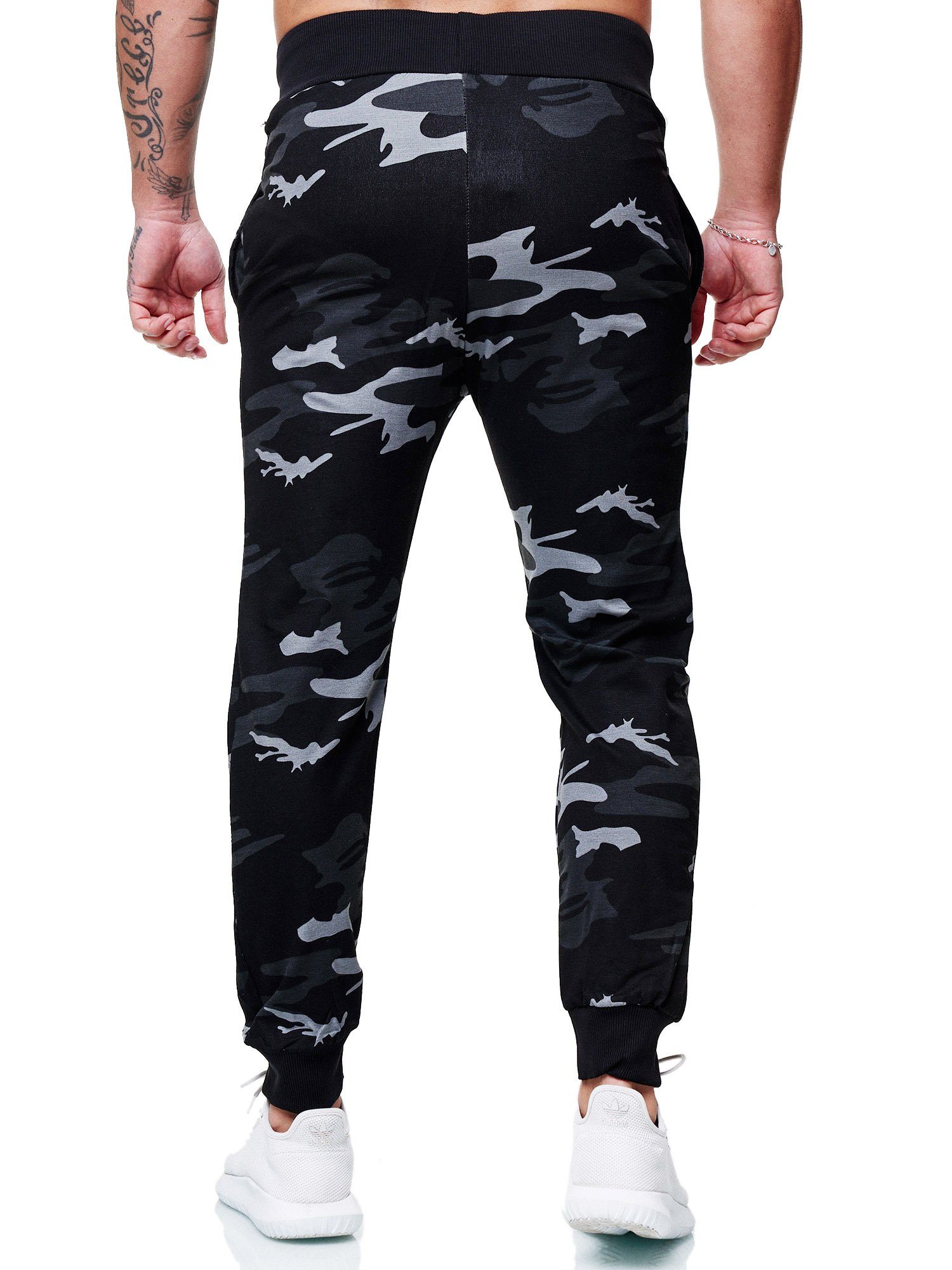 Casual 1-tlg) (Sporthose Fitness 3629C Freizeit Jogginghose OneRedox Sweatpants, Trainingshose Schwarzcamo-rot