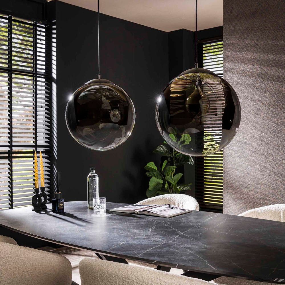 famlights Pendelleuchte famlights, Pendelleuchte Bruce in Schwarz-transparent E27 2-flammig
