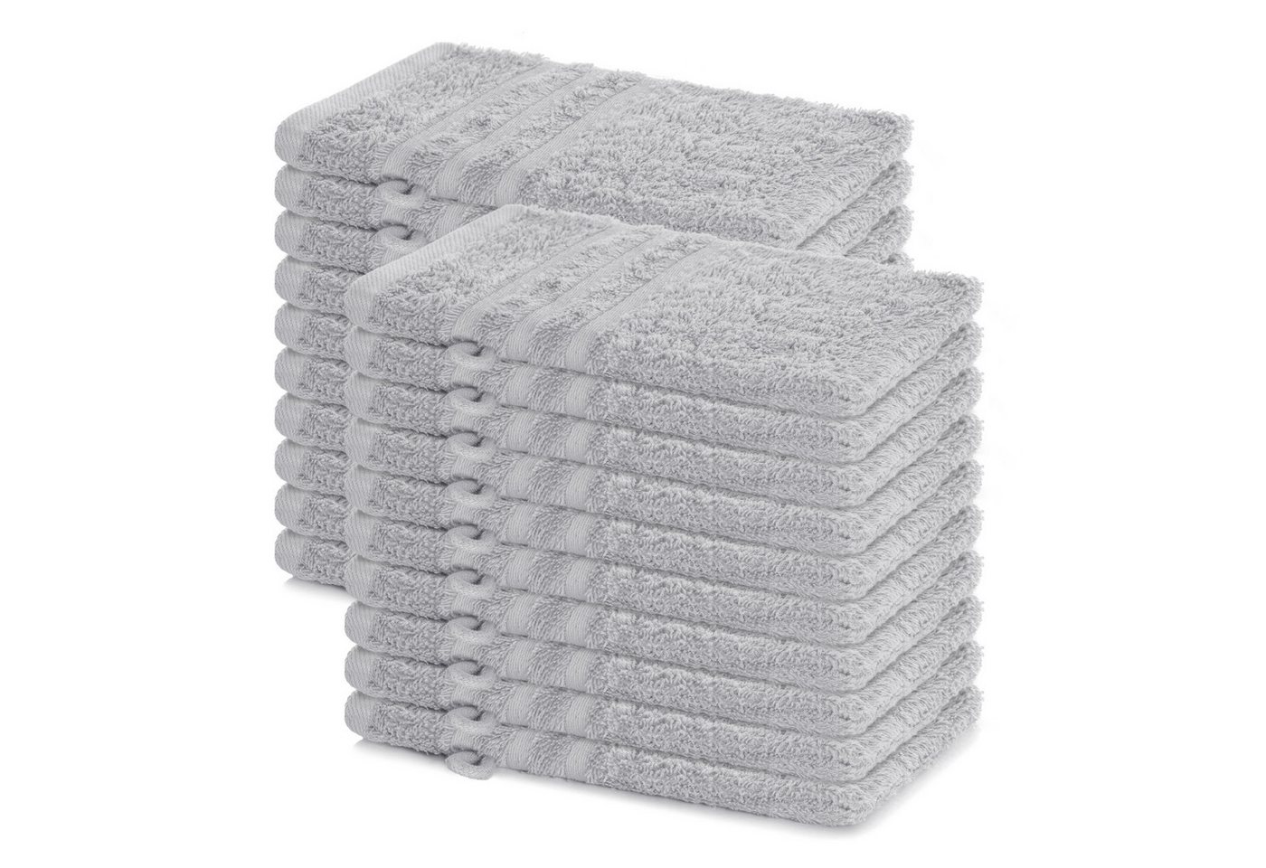 Lavea Waschhandschuh 20er Set Waschhandschuhe, 15 x 21 cm, Elena-Frottierserie, Waschlappen, (20-St), 500 g/m² Frottier, weich & saugstark, pflegeleicht