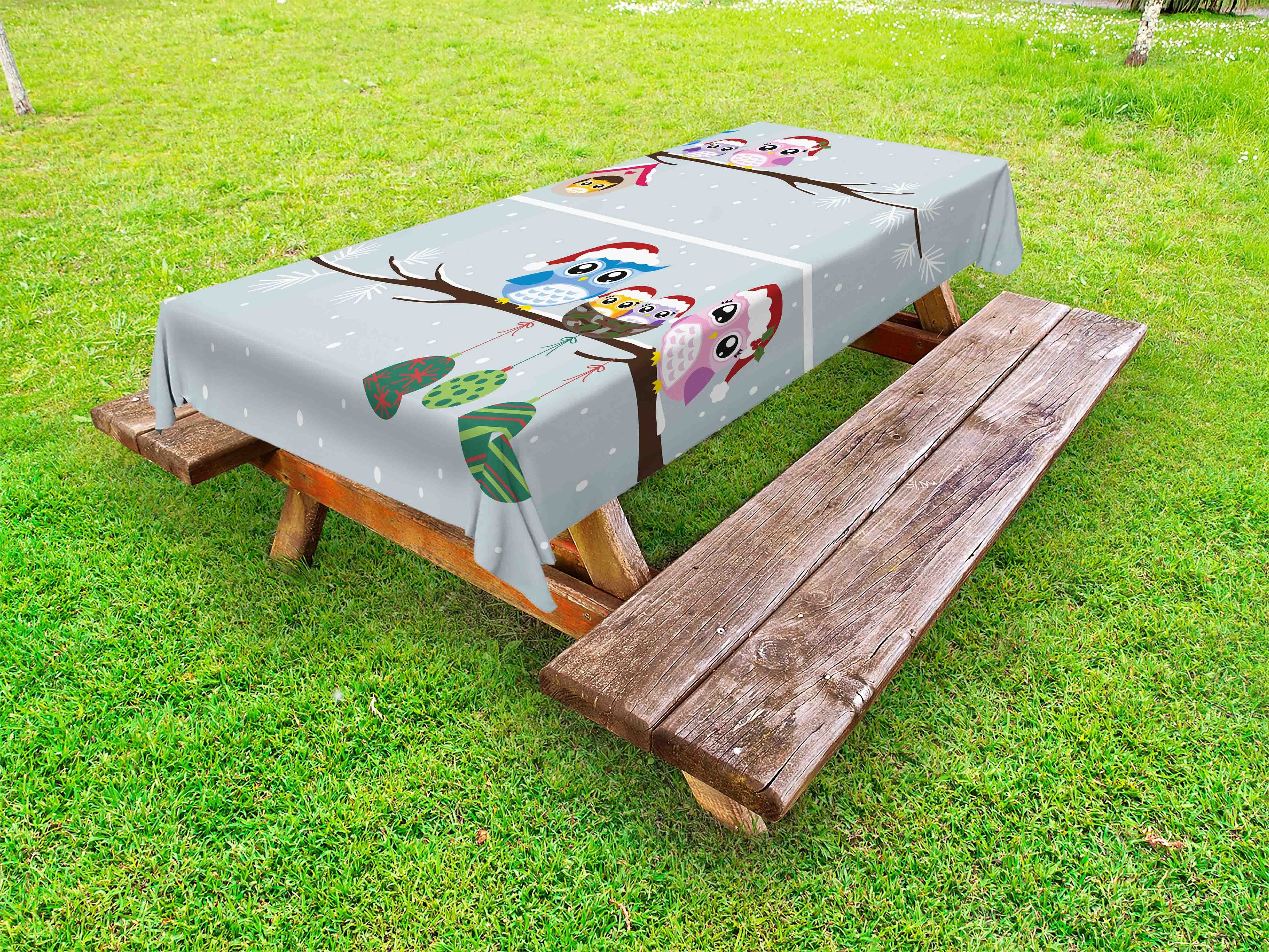 Tischdecke waschbare Picknick-Tischdecke, Eule Abakuhaus dekorative Sankt-Hüten Eulen mit
