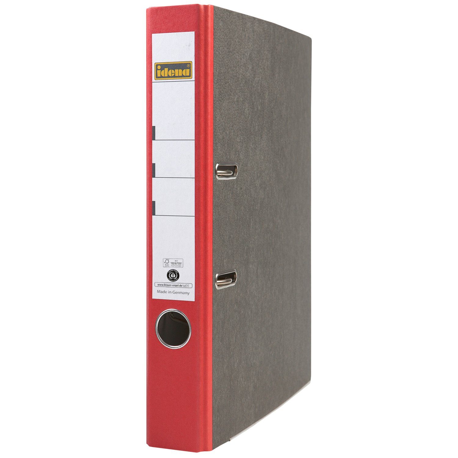 Idena Aktenordner Idena 303068 - Ordner für DIN A4, 5 cm schmal, Wolkenmarmor, rot, 1