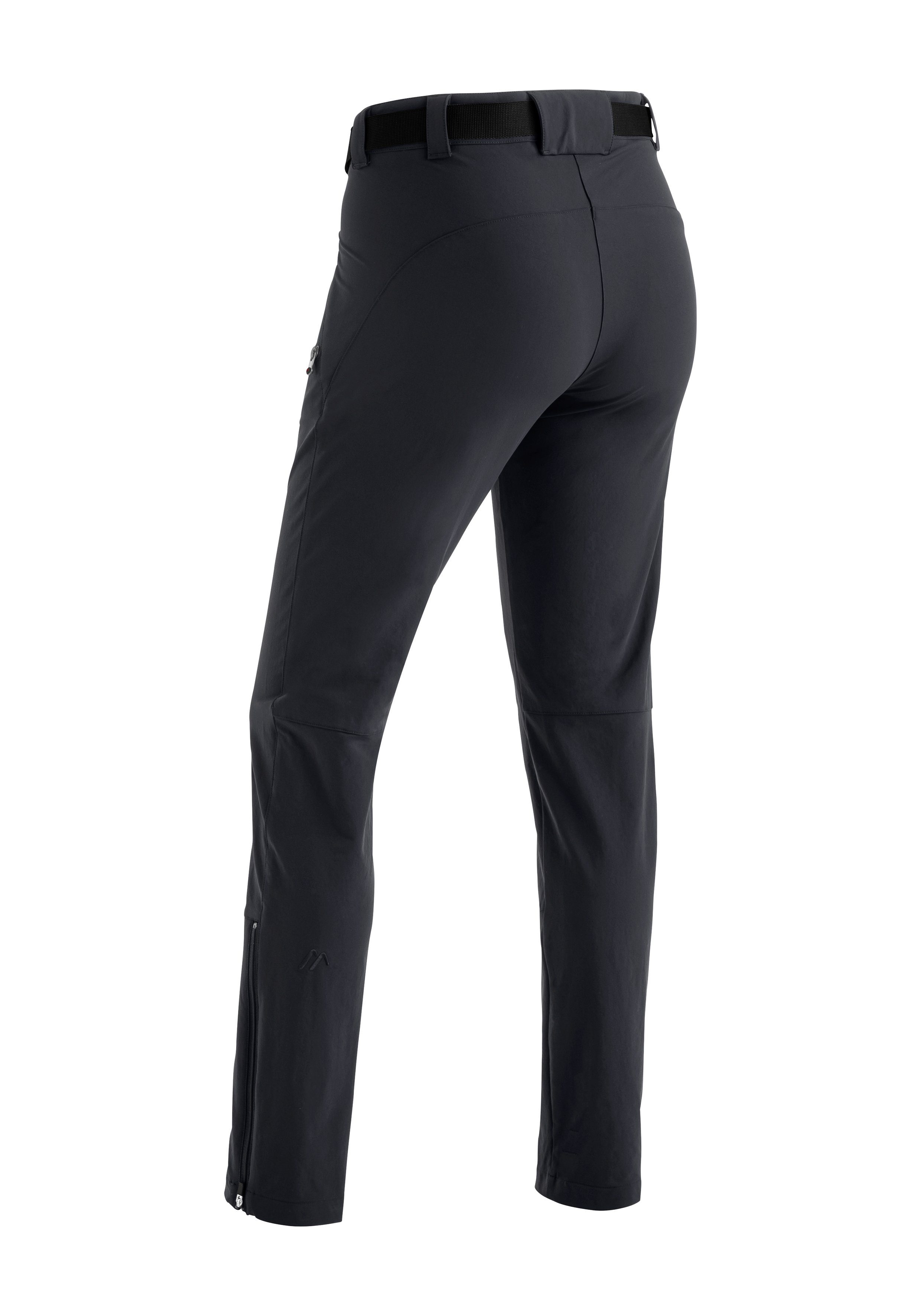 Trekkinghose, Funktionshose Sports Maier schwarz Lana slim schnelltrocknend Slimfit, elastisch,