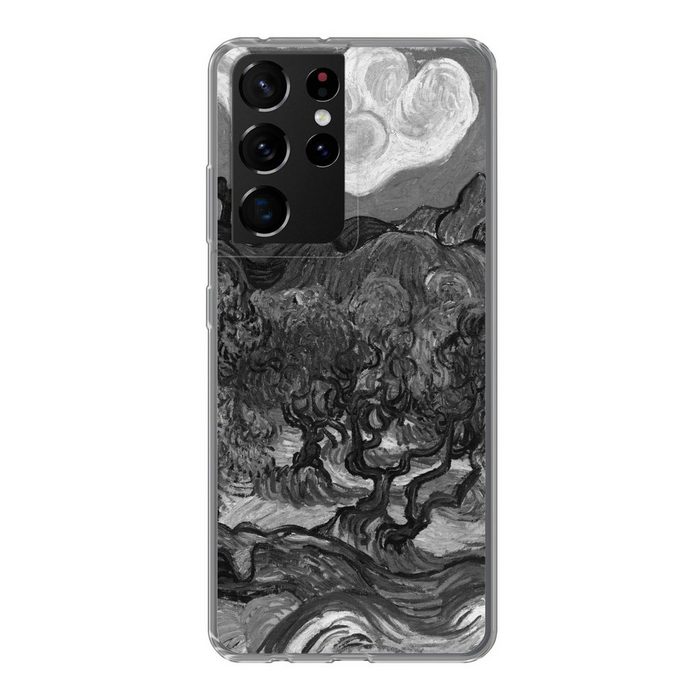 MuchoWow Handyhülle Olivenbäume - Vincent van Gogh - Schwarz - Weiß Phone Case Handyhülle Samsung Galaxy S21 Ultra Silikon Schutzhülle
