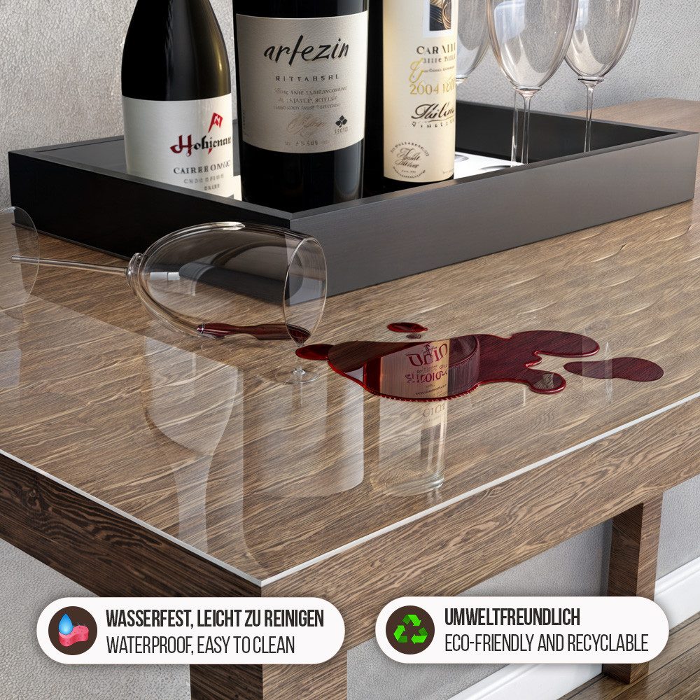 Blade Tischdecke Tischdecke Transparente Glasklar Tischfolie 2 mm, abgeschrägte Kante (Einzelartikel, Einzeln erhältlich), Kratzfest, geruchlos, REACH-konform,  – Bild 5 von 5