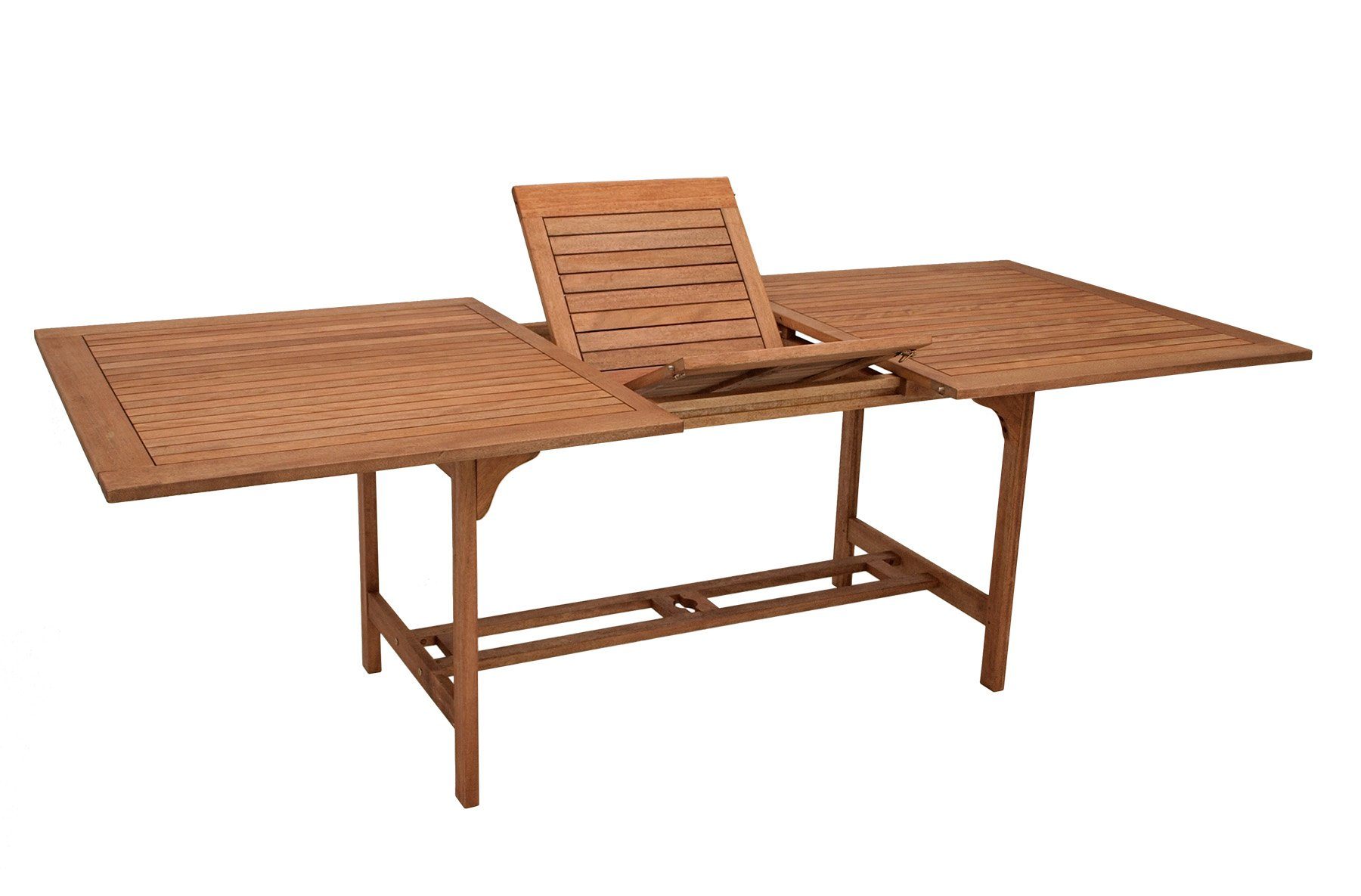DEGAMO Gartentisch (1-St), rechteckig 180x100cm, ausziehbar auf 230cm, Eukalyptus geölt