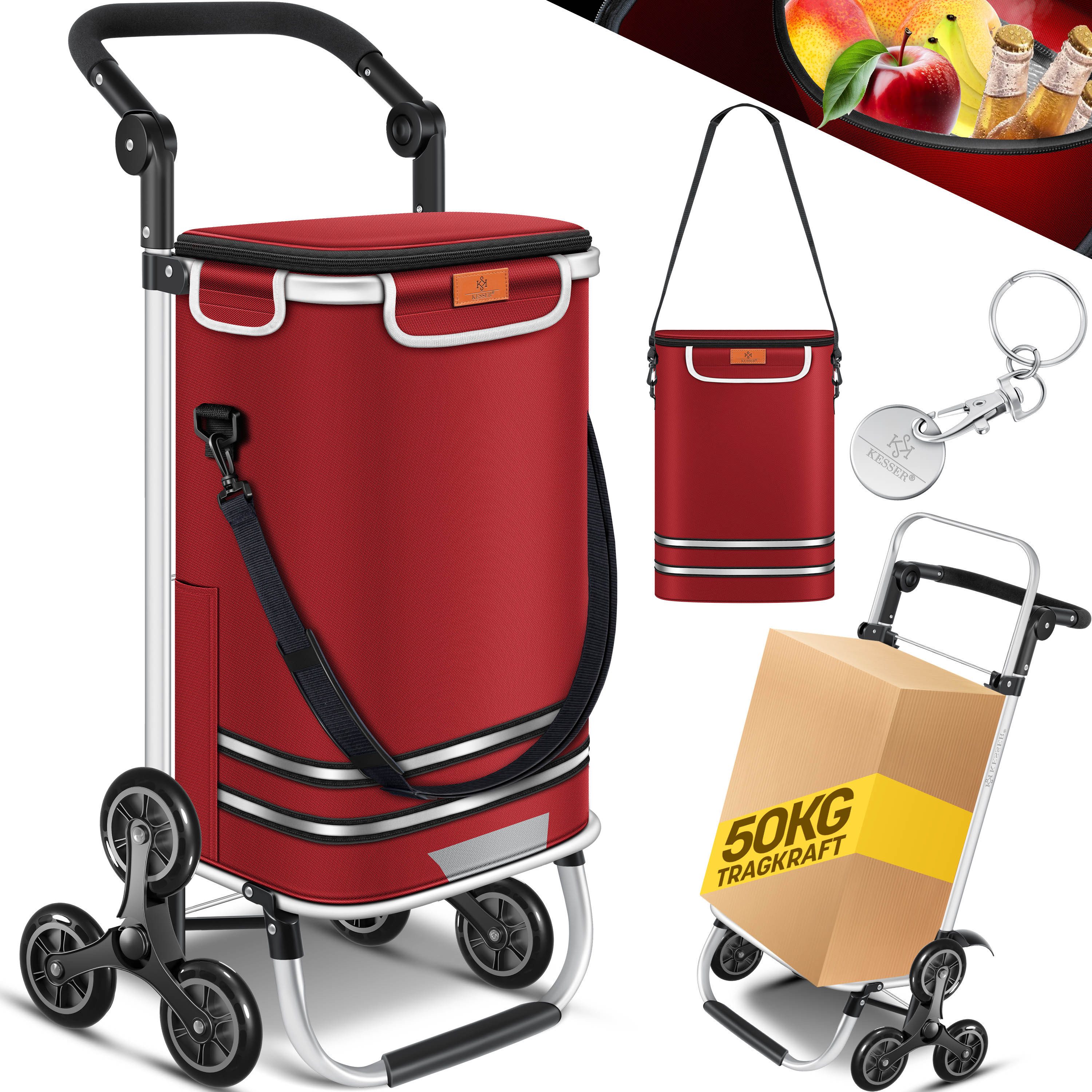 KESSER Einkaufstrolley, Einkaufstrolley mit Kühlfach ideal für Stufen belastbar bis 50kg