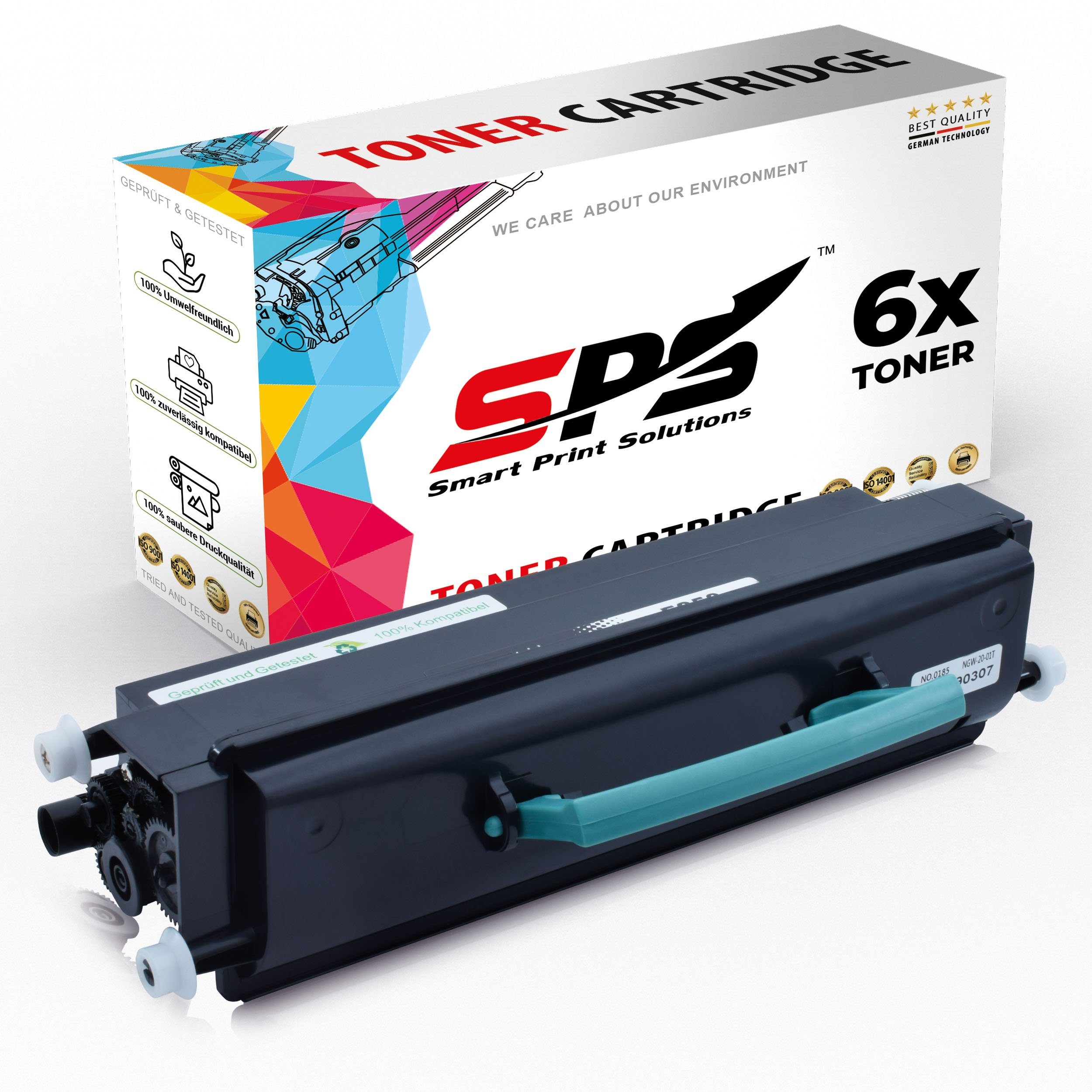 SPS Tonerkartusche Kompatibel für Lexmark Optra E352DN E250A21E, (6er Pack)
