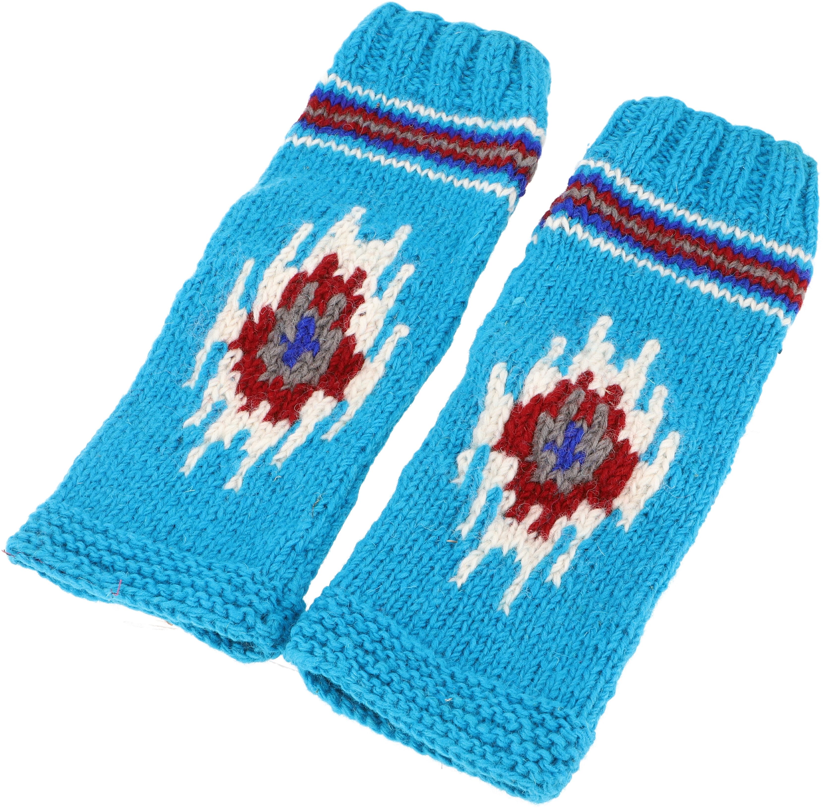 Haussocken Wollstulpen aus Nepal, Beinstulpen mit Muster -..
