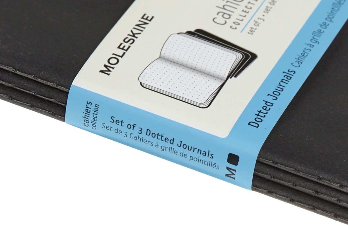 MOLESKINE Notizbuch Notizheft Cahier Pocket A6 Punktraster Kartoneinband VE=3 Stück schwar