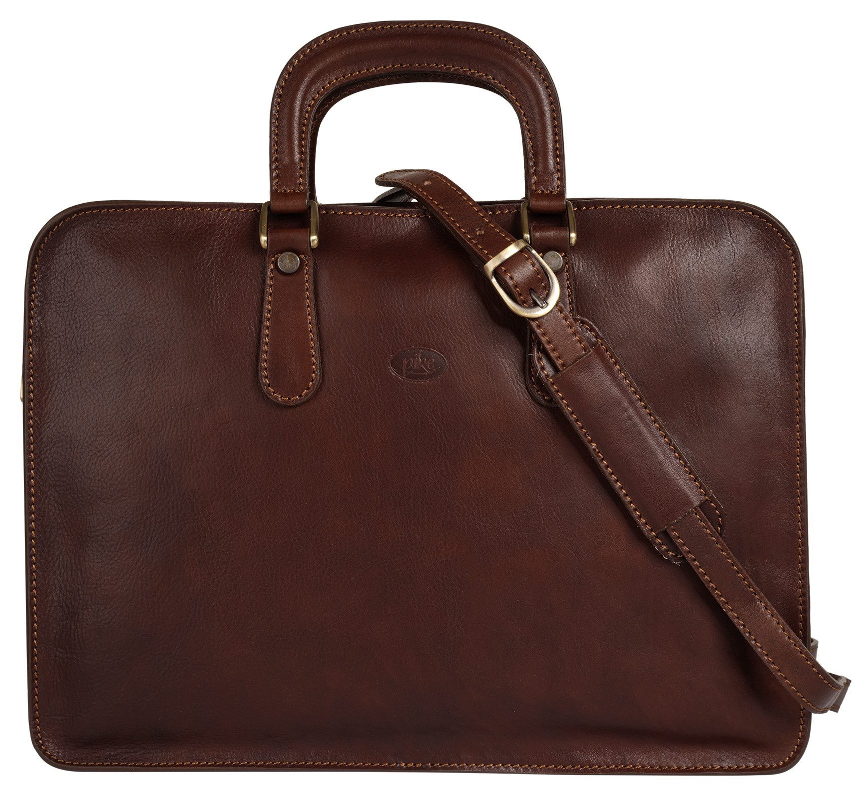 Piké Aktentasche, echt Leder, Made in Italy