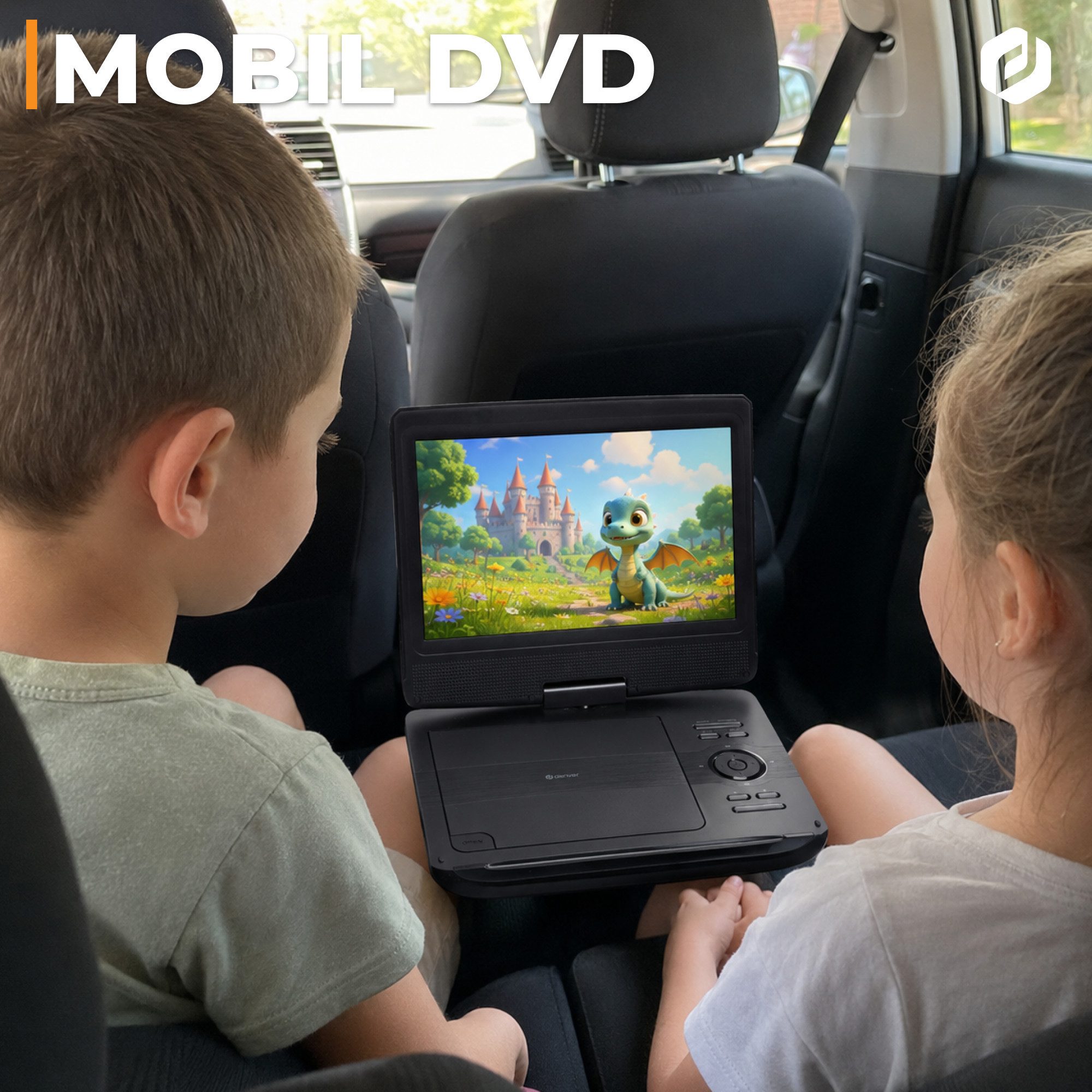 Denver MT-1097 Portabler DVD-Player (SD, Tragbar, mit Auto- Adapter, Köpfhöreranschluss, Tragbar, mit Auto- Adapter, Köpfhöreranschluss)