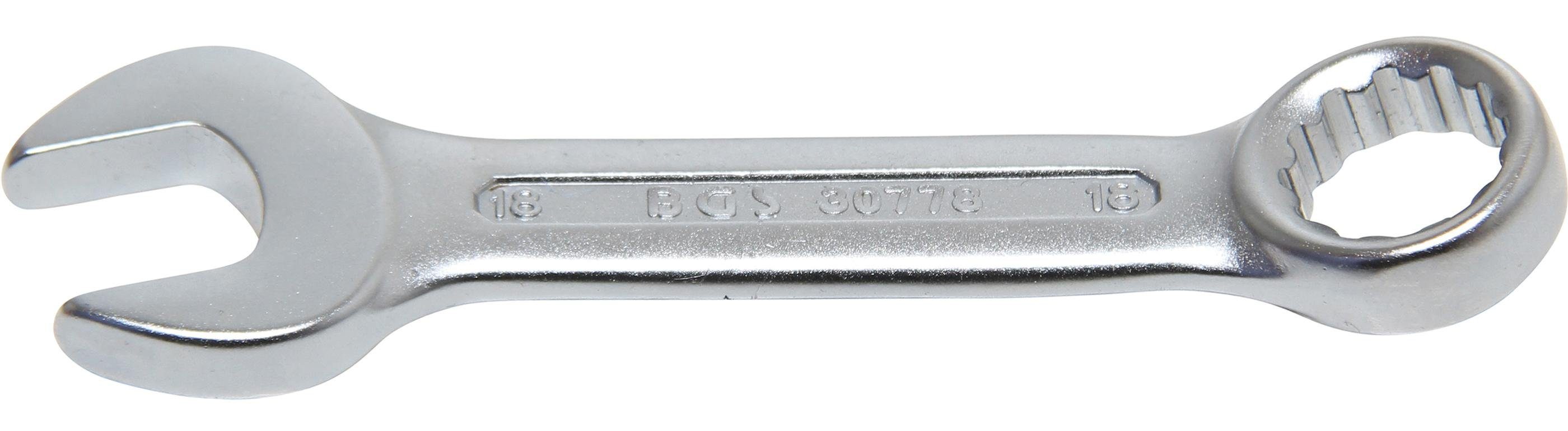 BGS technic Maulschlüssel Maul-Ringschlüssel, extra kurz, SW 18 mm