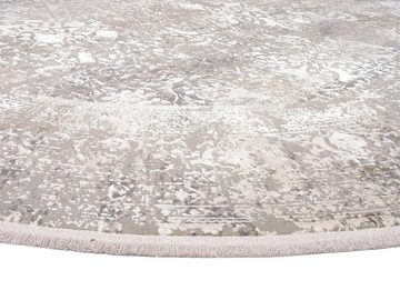 Teppich BESTSELLER CAVA, OCI DIE TEPPICHMARKE, rund, Höhe: 8 mm, Glanz Viskose, Hoch Tief Struktur, mit Fransen, Wohnzimmer