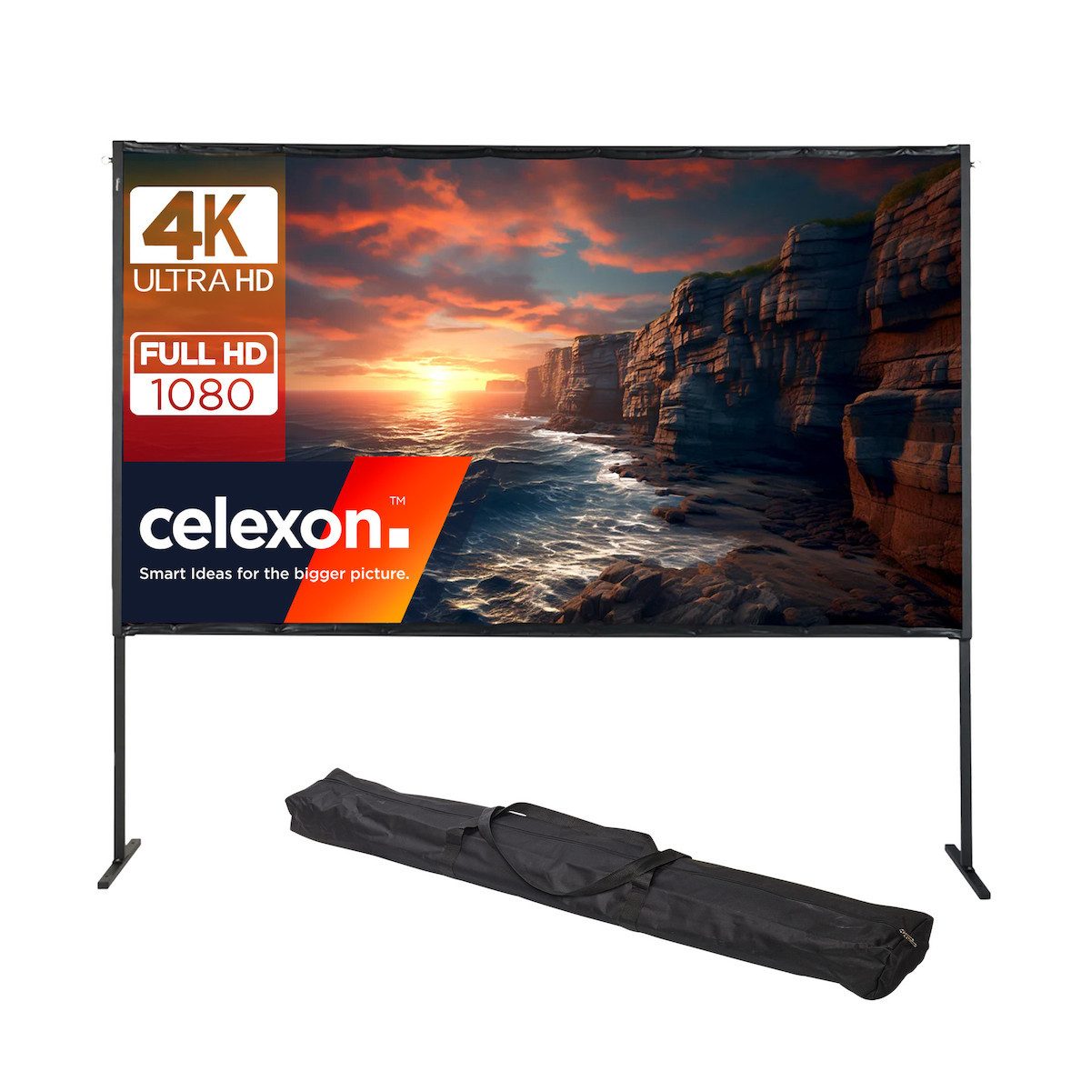 Celexon basic line Faltrahmenleinwand (schwarze Rückseite)