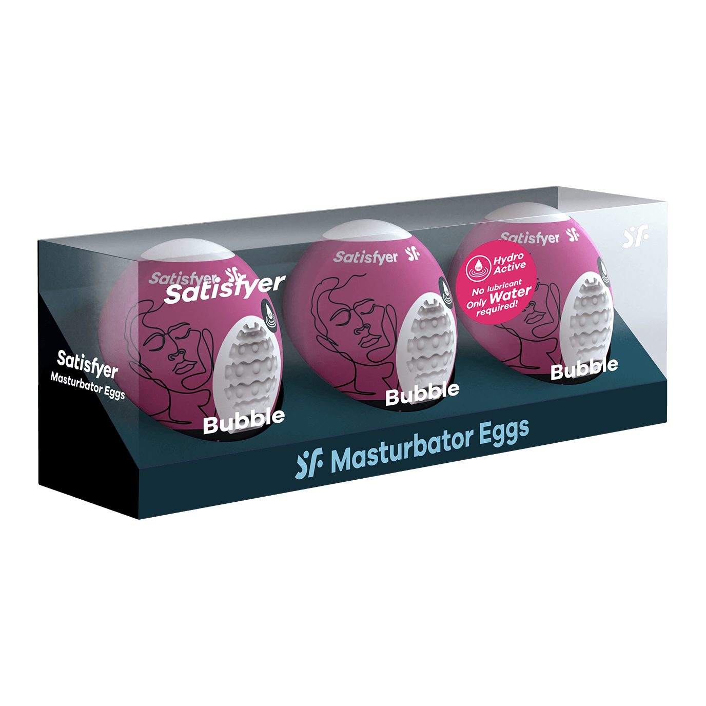 Satisfyer Riffle, Satisfyer hydroaktives ohne einmaliger Weichmacher; 3x Gebrauch Set Masturbator Struktur Egg, Bubble Masturbator "Bubble", dehnbar; TPE,