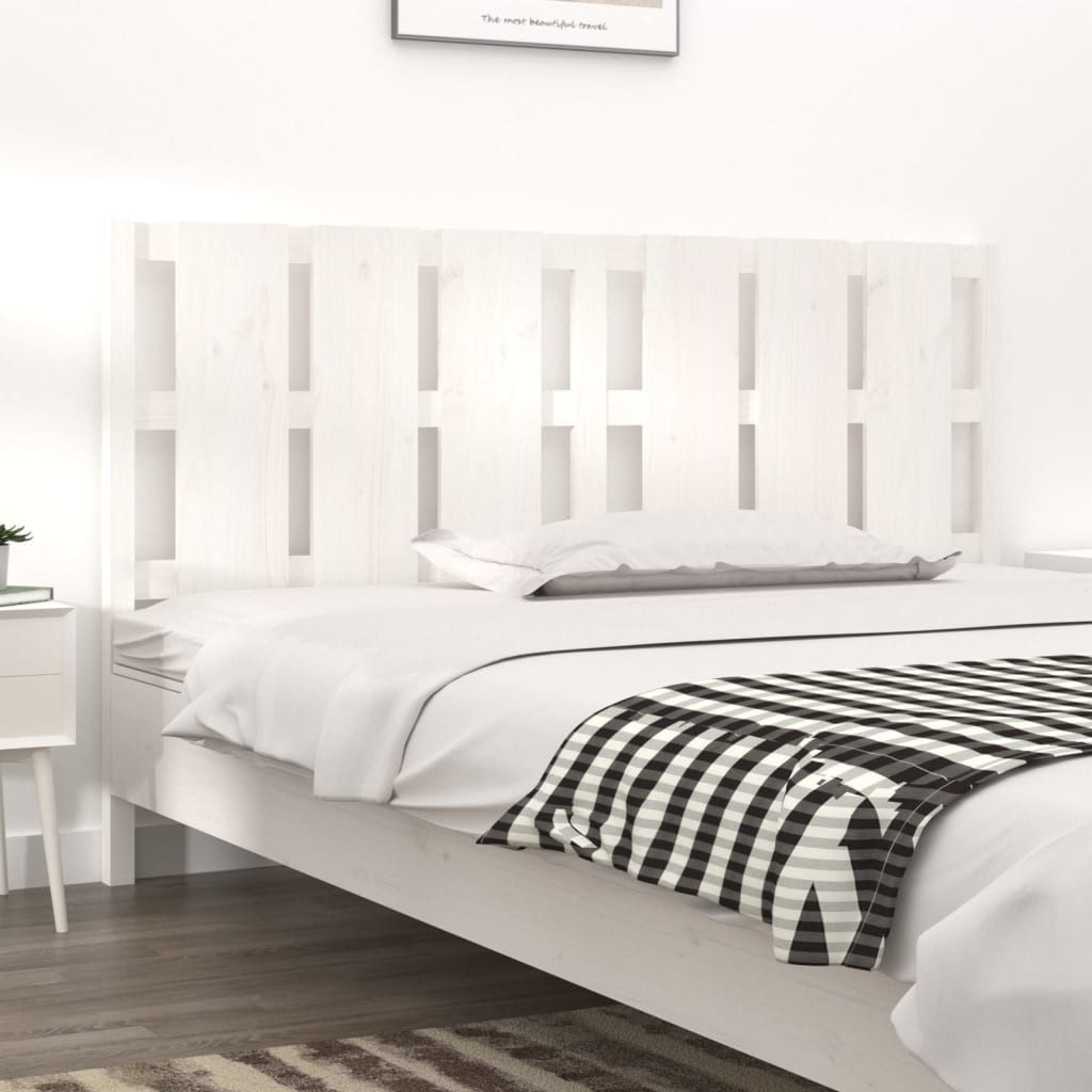 vidaXL Bett, Kopfteil Weiß 185,5x4x100 cm Massivholz Kiefer günstig online kaufen