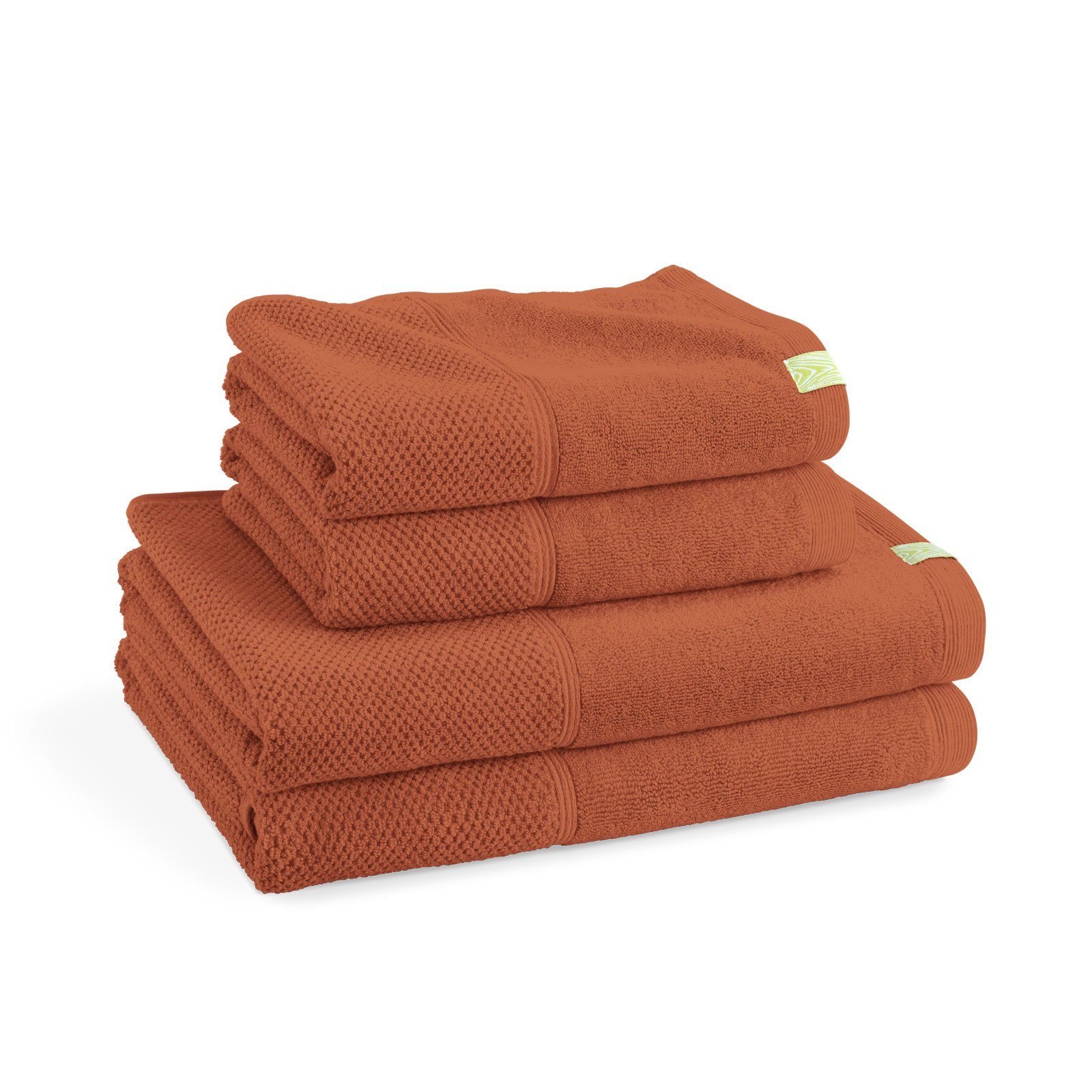 Kushel Handtücher The Daily Set, trocknet schnell, bleibt weich, umweltfreundlich, fair hergestellt Terra Cotta