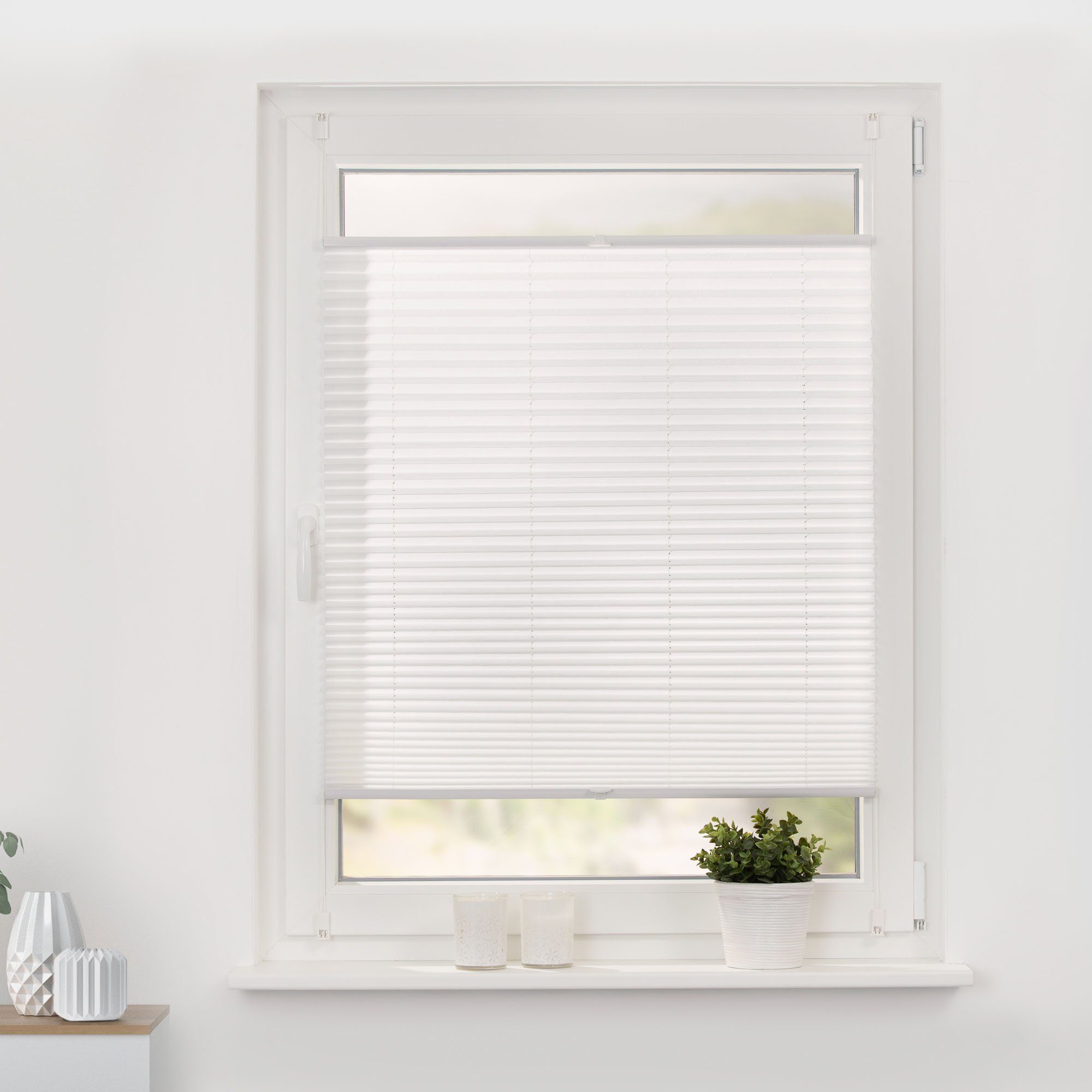 LICHTBLICK ORIGINAL Plissee Klemmfix, Lichtschutz, ohne Bohren, verspannt, Klemmfix, Faltenstore