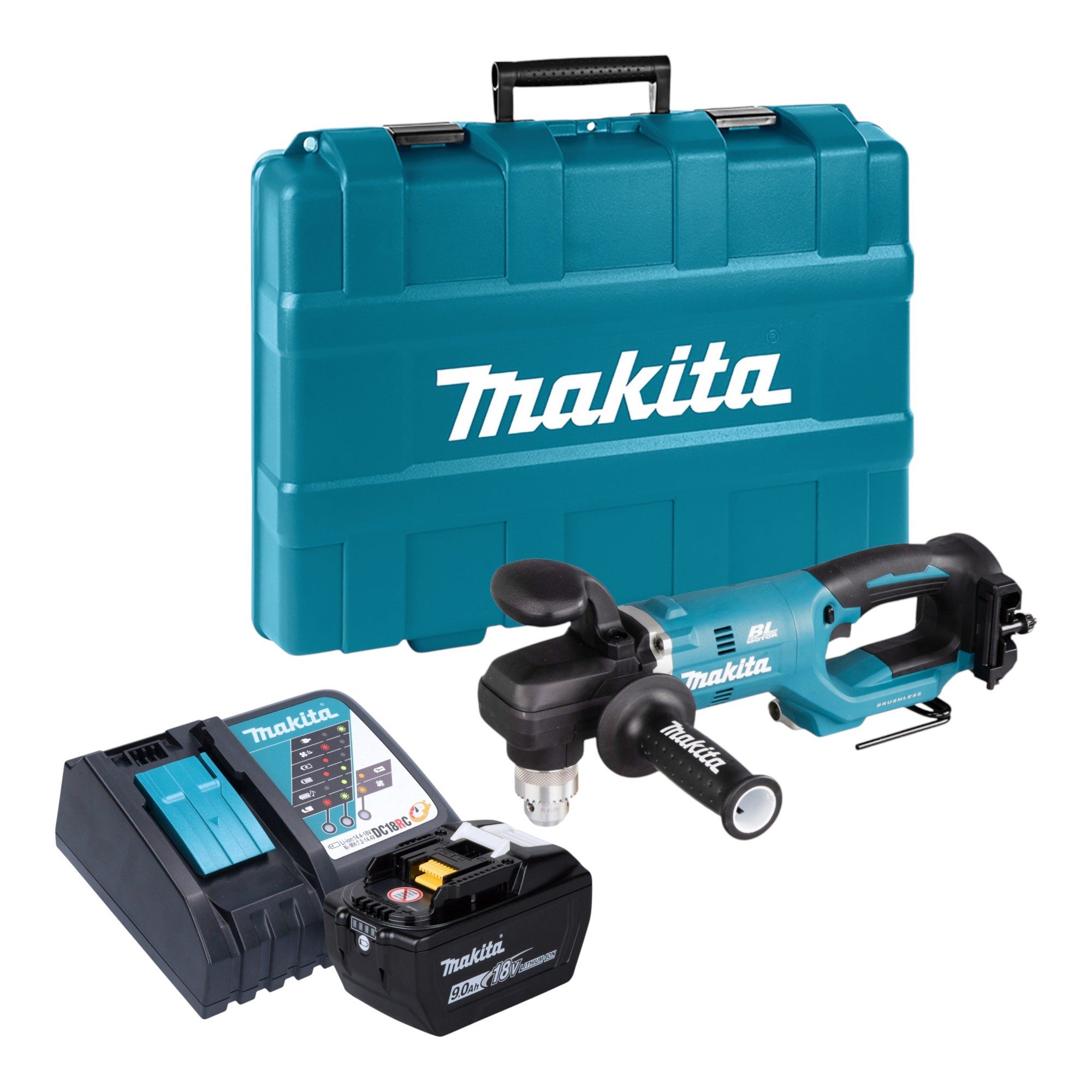 Makita Akku-Winkelbohrmaschine DDA 450 ZK Akku Winkelbohrmaschine 18 V 70 Nm Brushless