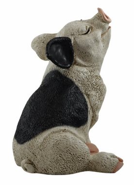 Castagna Tierfigur Figur Schwein Ferkel sitzend nach oben schauend gefleckt Kollektion Castagna aus Resin H 19 cm