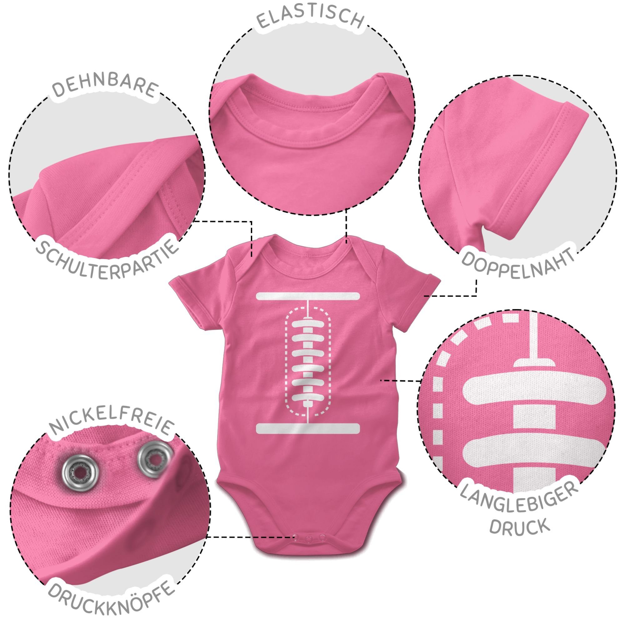 Baby Kostüm Karneval Shirtracer Shirtbody Pink Fasching 1 Football &