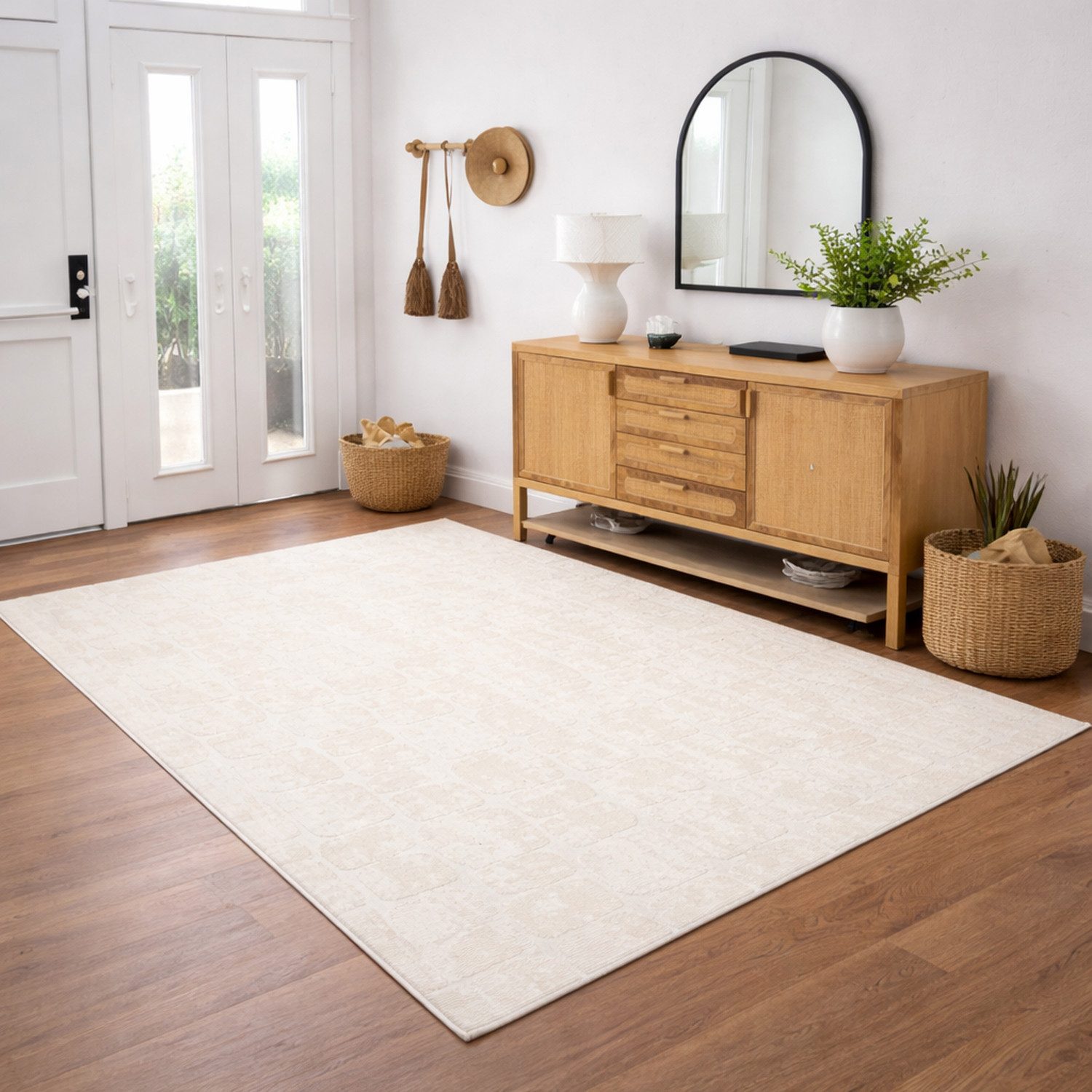 Vimoda Teppich Wohnzimmer COSTA, modern Designteppich 3D Effekt, Rechteckig, Höhe: 11 mm, premium Rechteck Muster hoch-tief Kurzflor weich, Boho Einfarbig