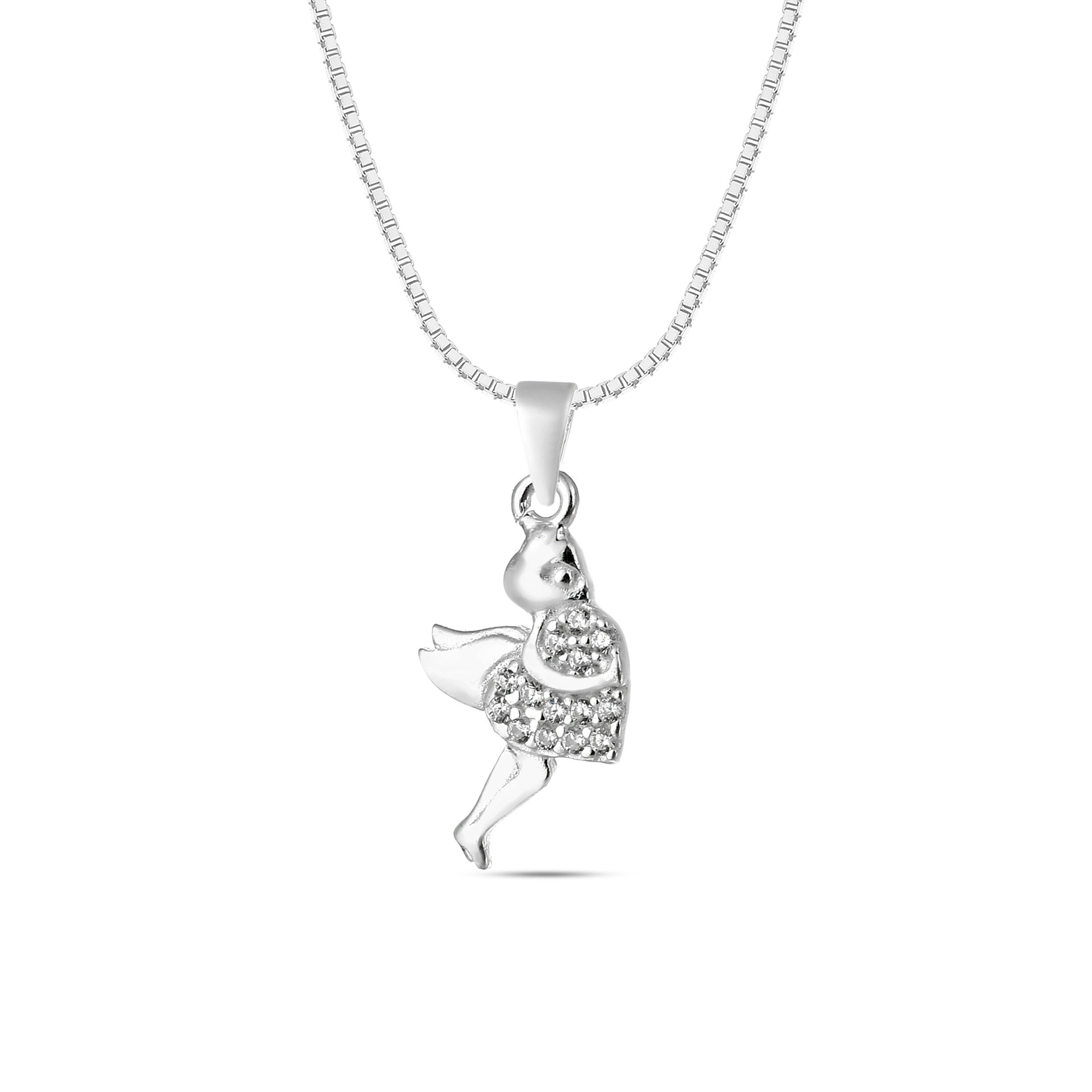 Kette mit Anhänger Silberkette 925 Engel Silber Schutzengel