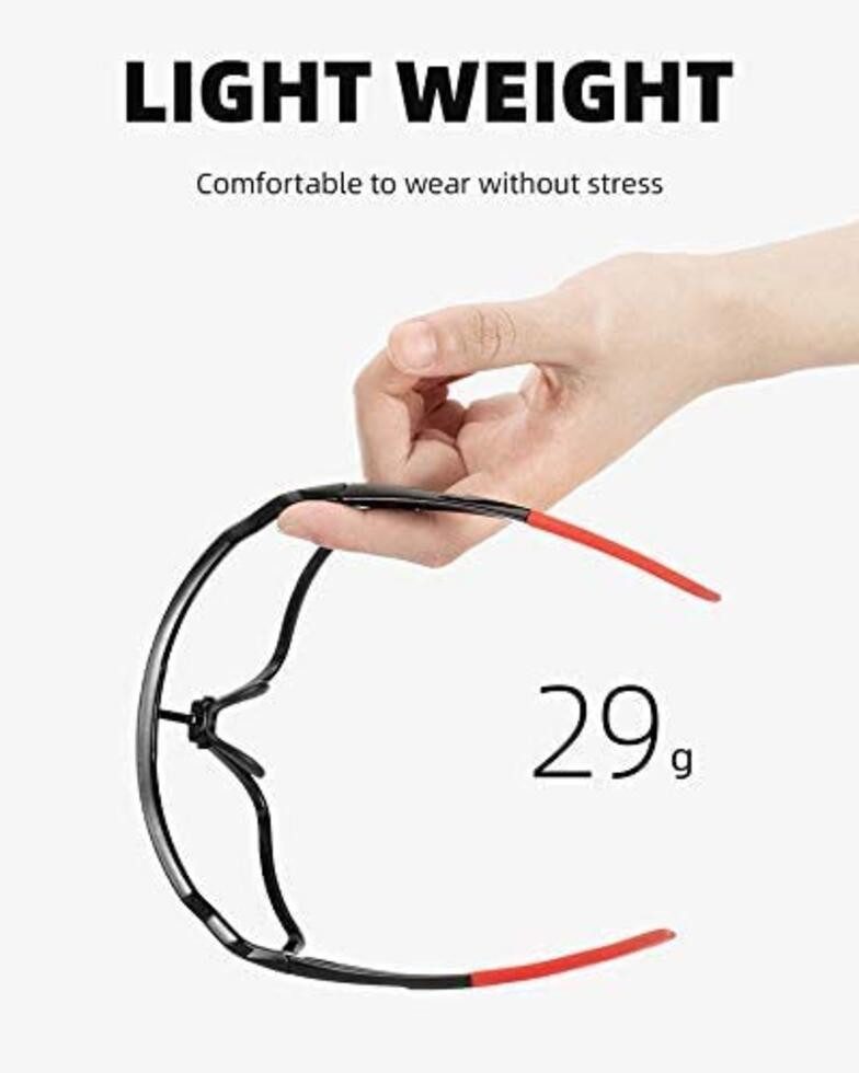 ROCKBROS Fahrradbrille Photochrom, UV-400, ideal für Angeln, Golfen, Radfahren und Laufen, Leicht und komfortabel