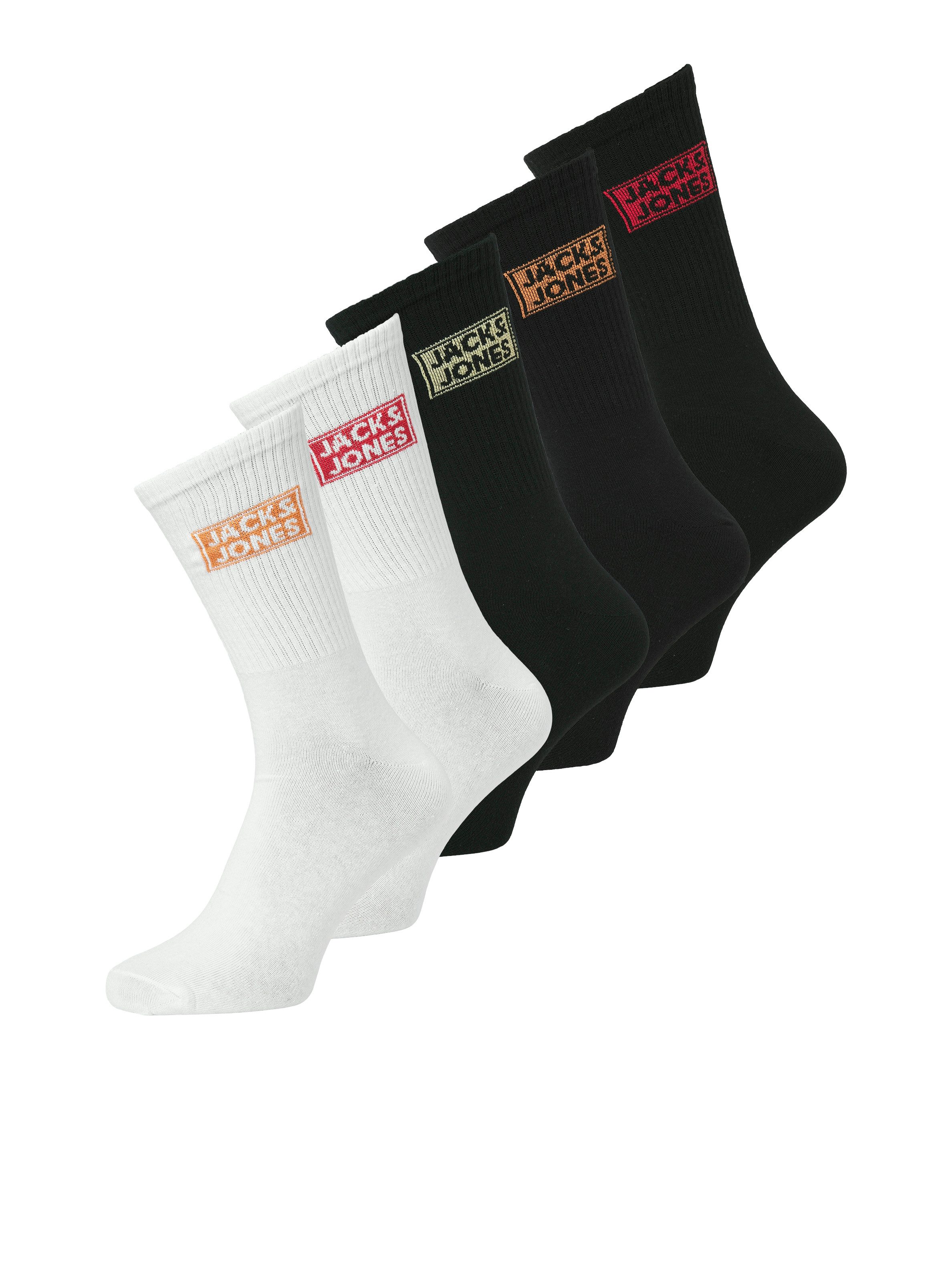 Jack & Jones Freizeitsocken JACDAZE TENNIS SOCKS 5 PACK BTW (Packung, 5-Paar) Baumwollmischung