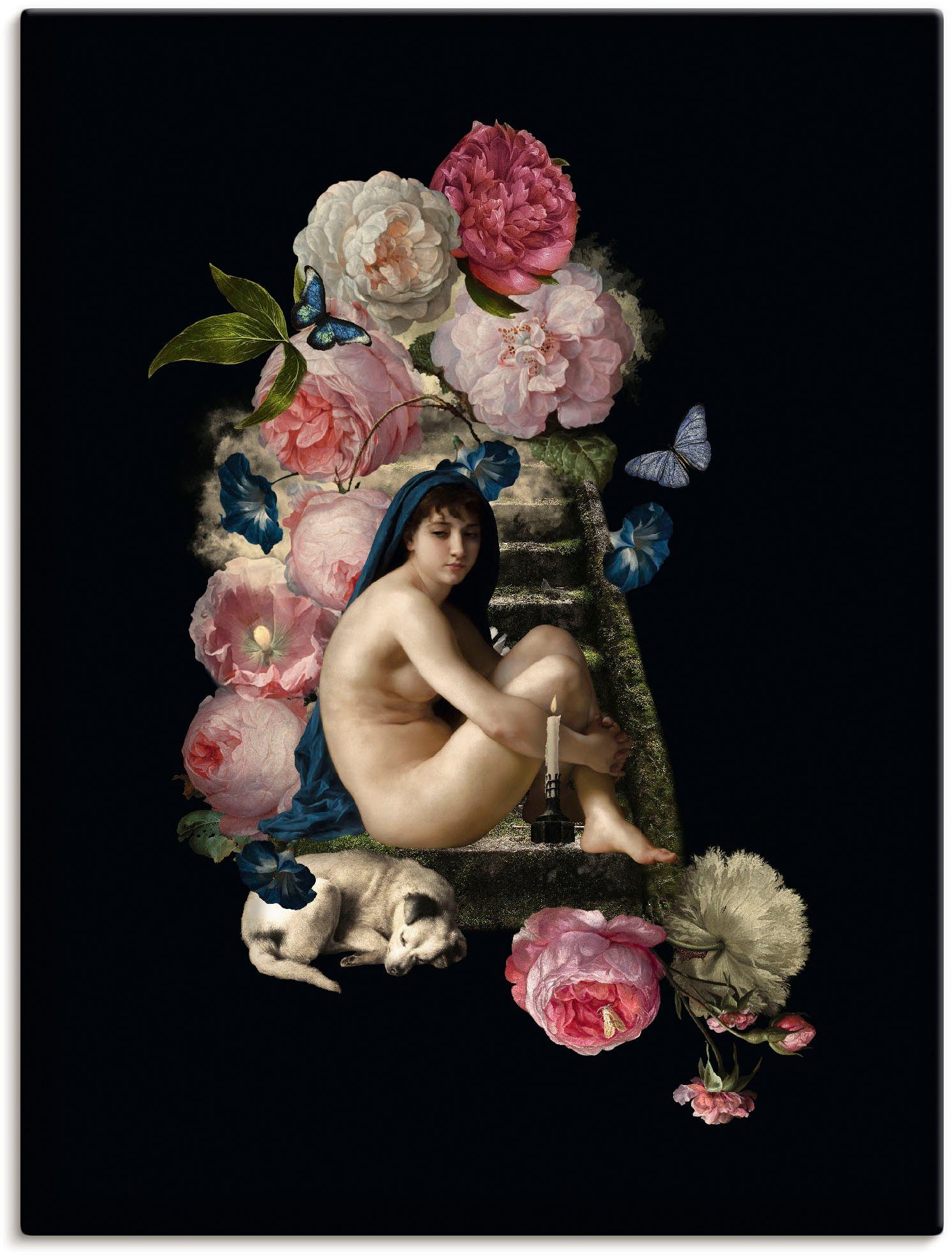 Artland Wandbild »Nackte Venus mit Hund«, Gottes Bilder (1 Stück), in vielen Größen & Produktarten - Alubild / Outdoorbild für den Außenbereich, Leinwandbild, Poster, Wandaufkleber / Wandtattoo auch für Badezimmer geeignet-Otto
