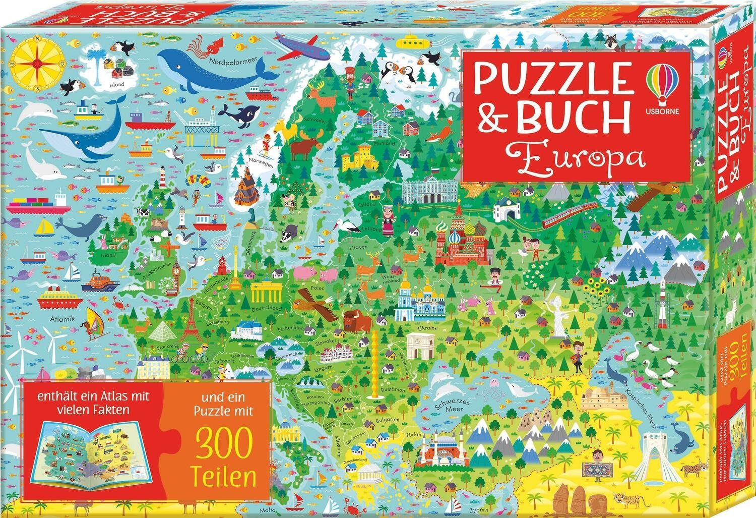 Europa, Usborne Verlag & Puzzle Buch: Puzzle Puzzleteile 300