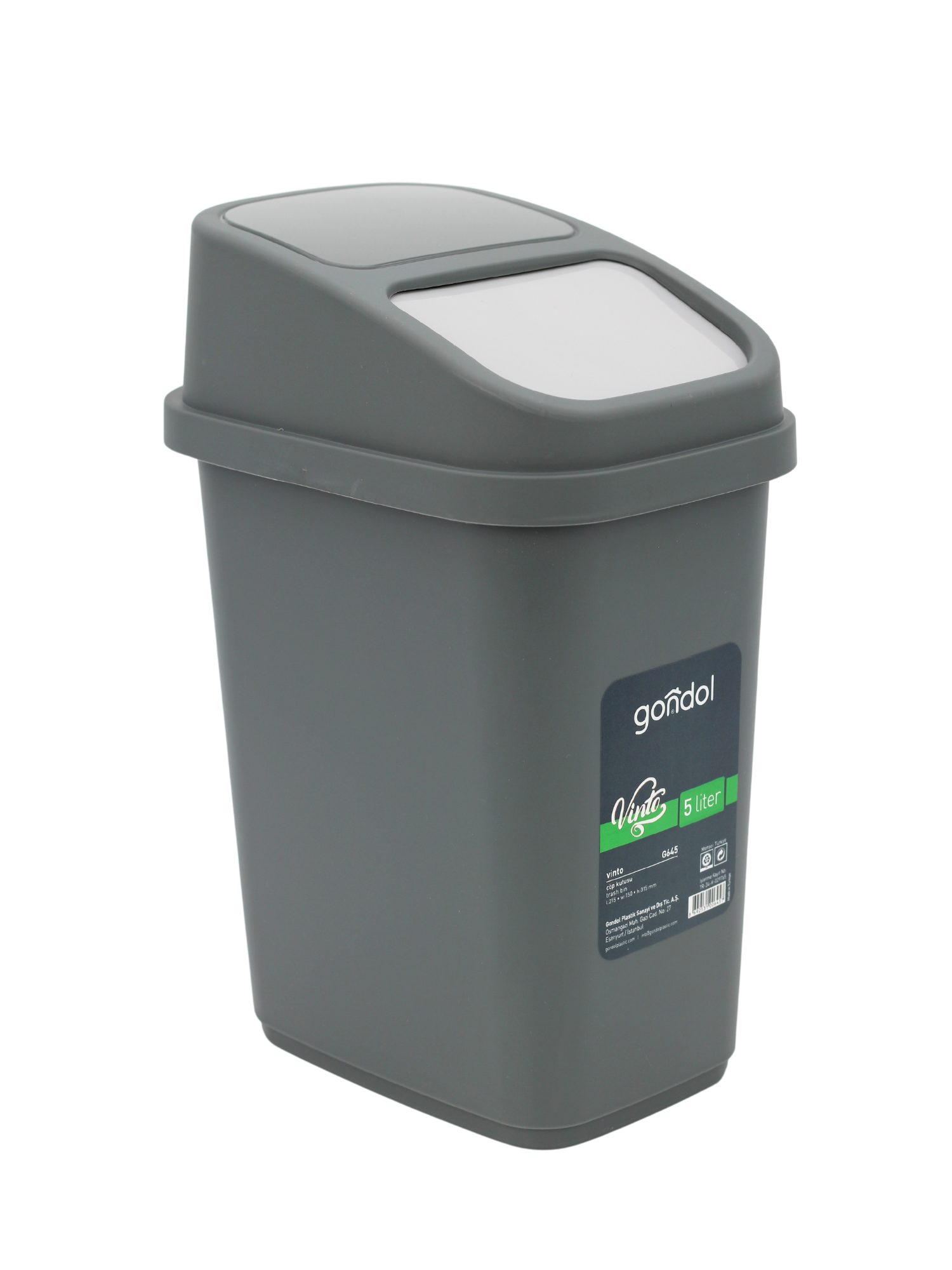 Gondol Mülleimer Vinto 5-Liter Abfalleimer mit Automatischem Deckel