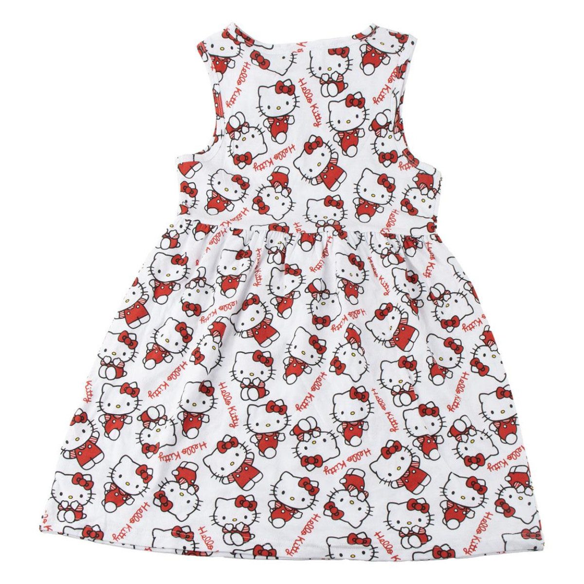 Hello Kitty Sommerkleid Kinder Kleid Sommerkleid Freizeit Baumwolle Single Jersey (Packung, Einteilig)
