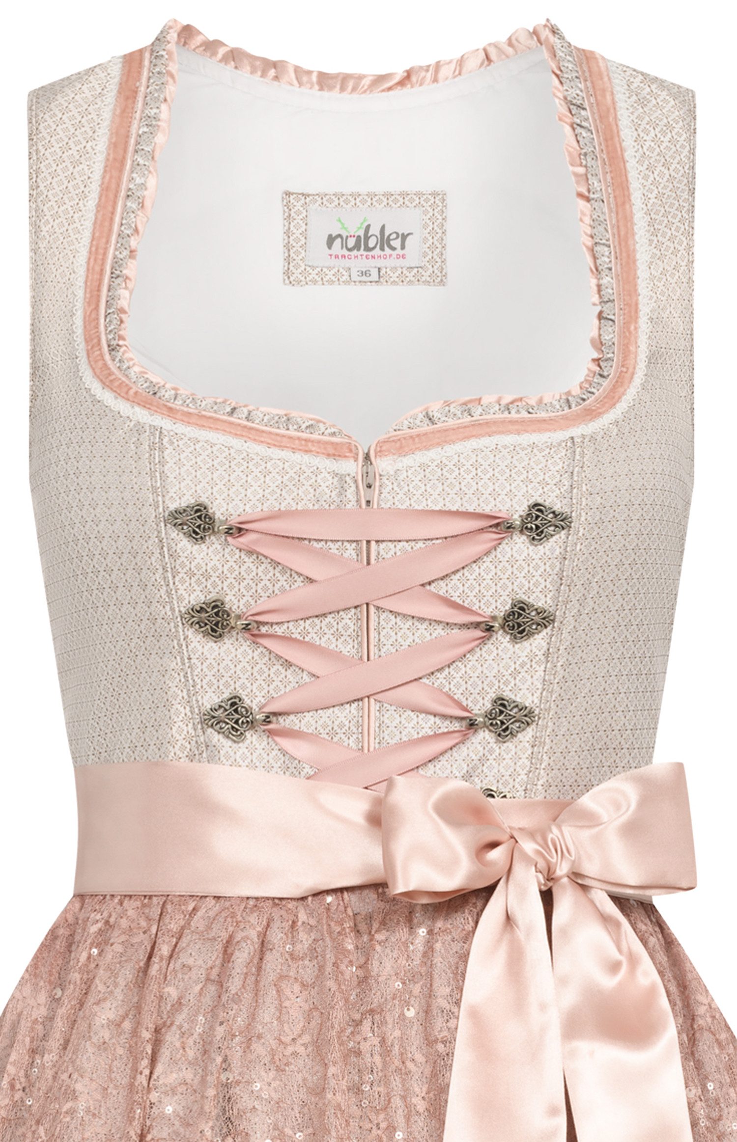 Nübler Dirndl Mini Dirndl Lina in Taupe von Nübler