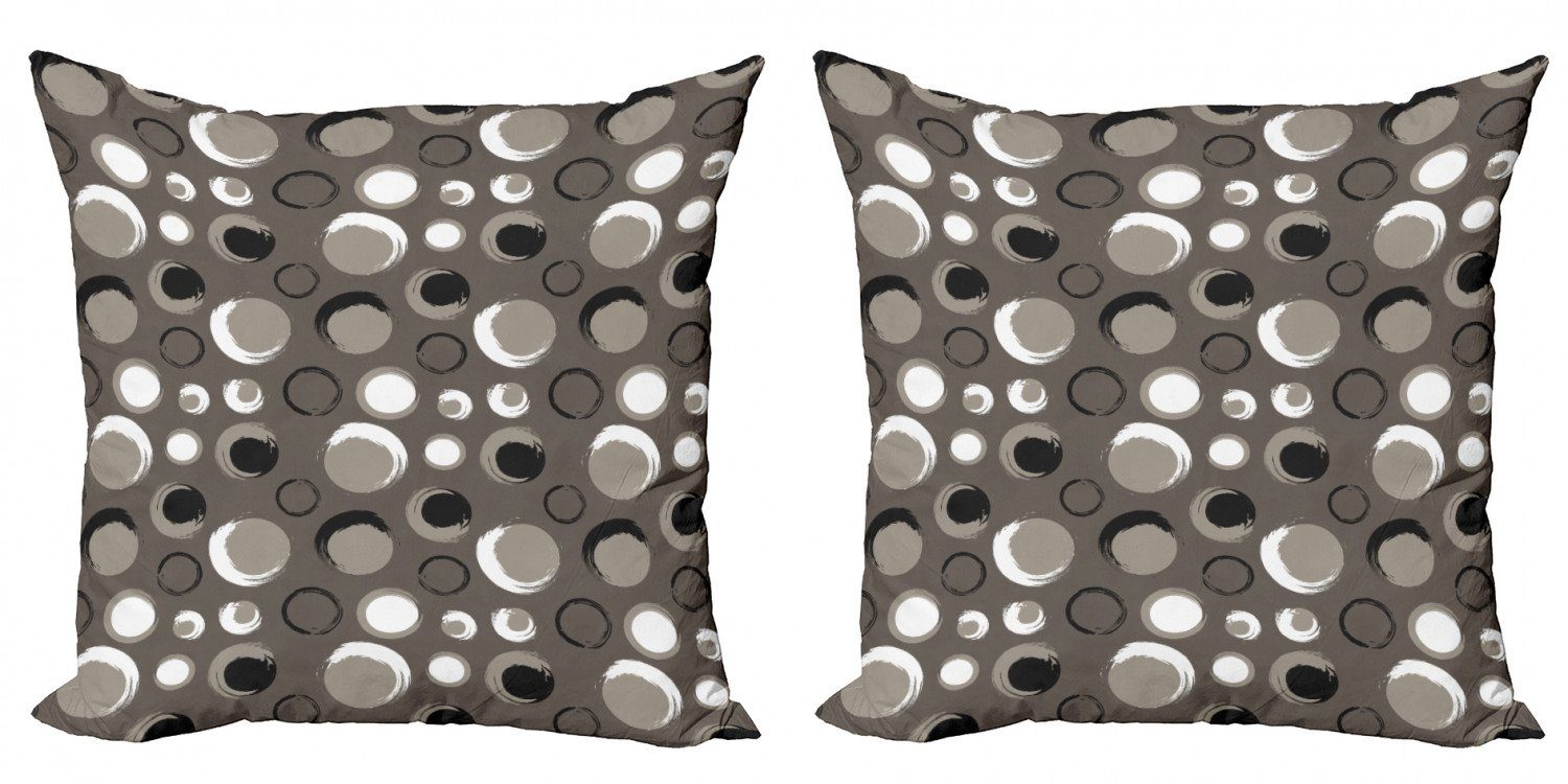 Accent Doppelseitiger Stück), Modern Dots Digitaldruck, (2 Abakuhaus Kissenbezüge Brushstrokes Grunge Taupe