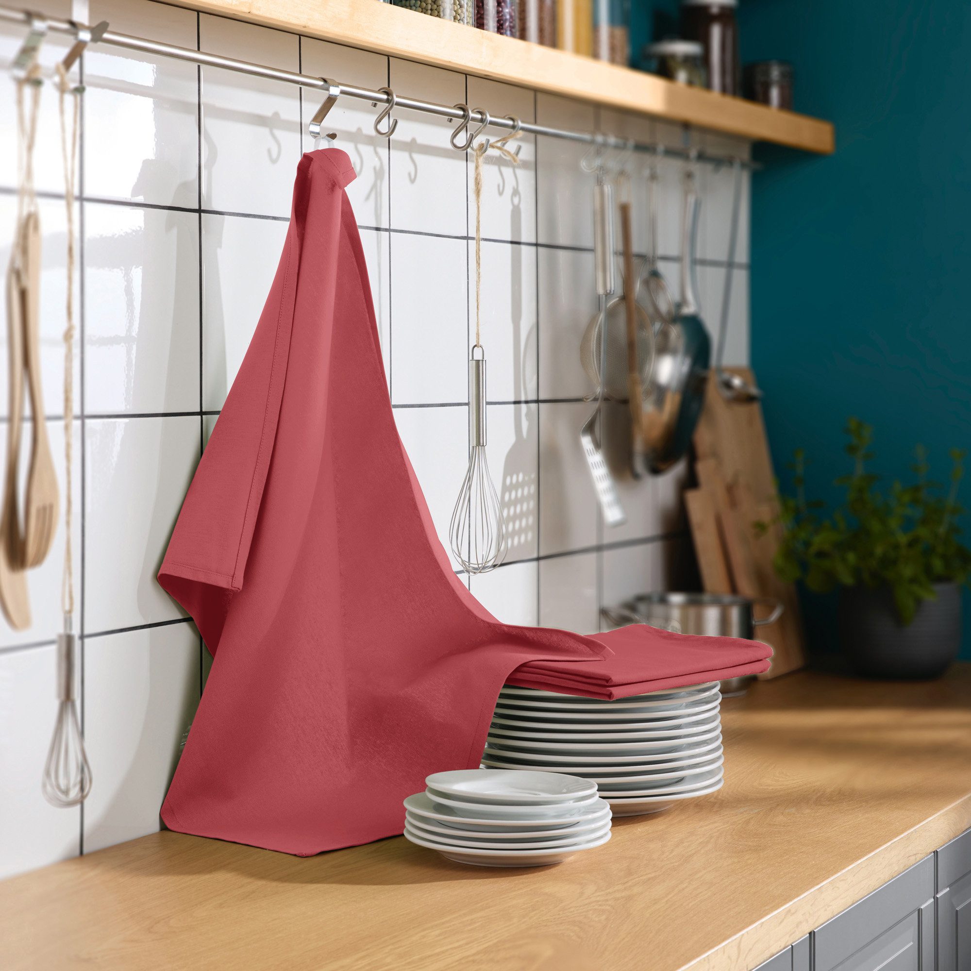 REDBEST Geschirrtuch Geschirrtuch "Tulsa" 3er-Pack, Baumwolle Uni günstig online kaufen